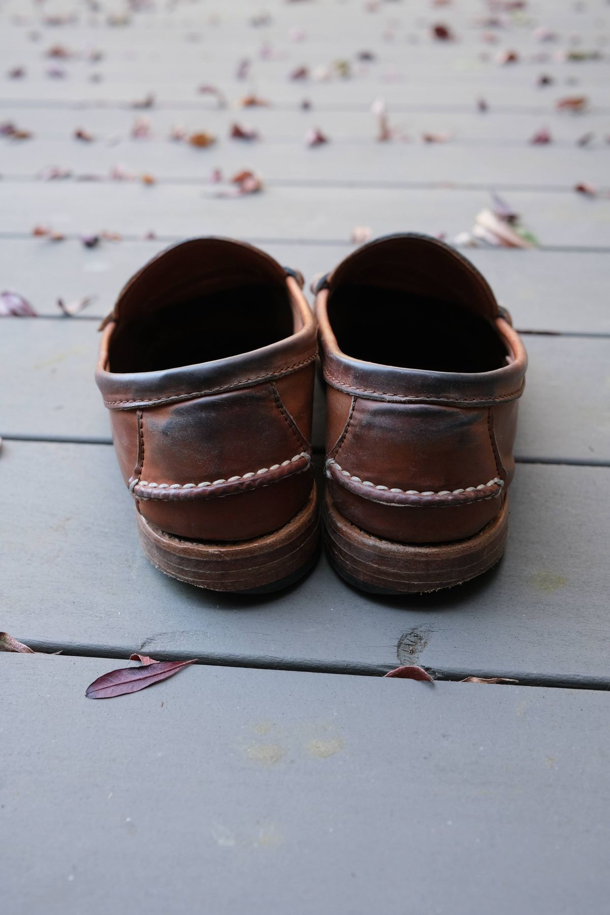 Photo by patinathunderdome on May 4, 2022 of the Rancourt & Co. Beefroll Penny Loafers in Horween Unglazed Natural Shell Cordovan.