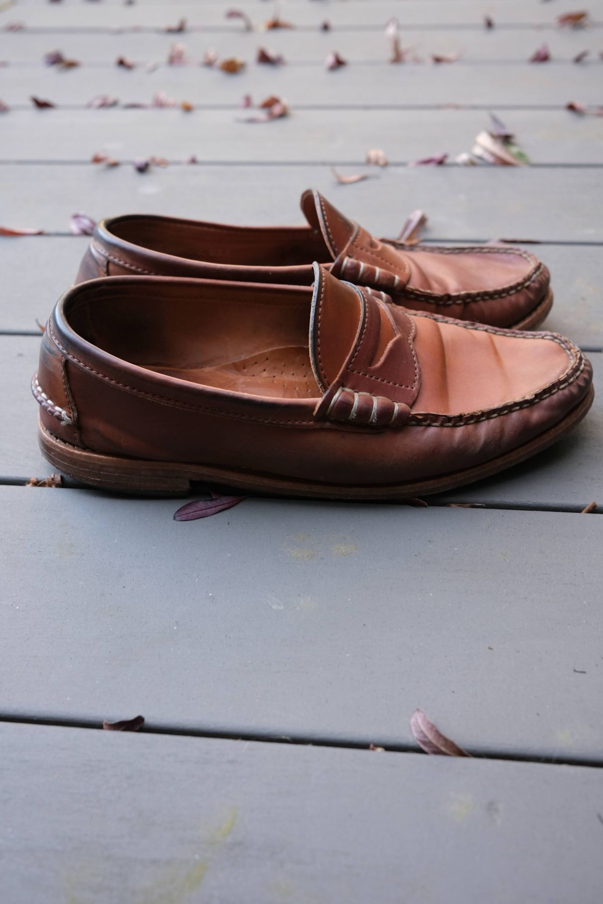 Photo by patinathunderdome on May 4, 2022 of the Rancourt & Co. Beefroll Penny Loafers in Horween Unglazed Natural Shell Cordovan.