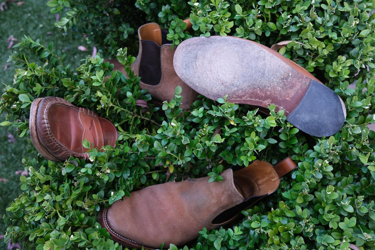 Photo by patinathunderdome on May 4, 2022 of the Rancourt & Co. Beefroll Penny Loafers in Horween Unglazed Natural Shell Cordovan.