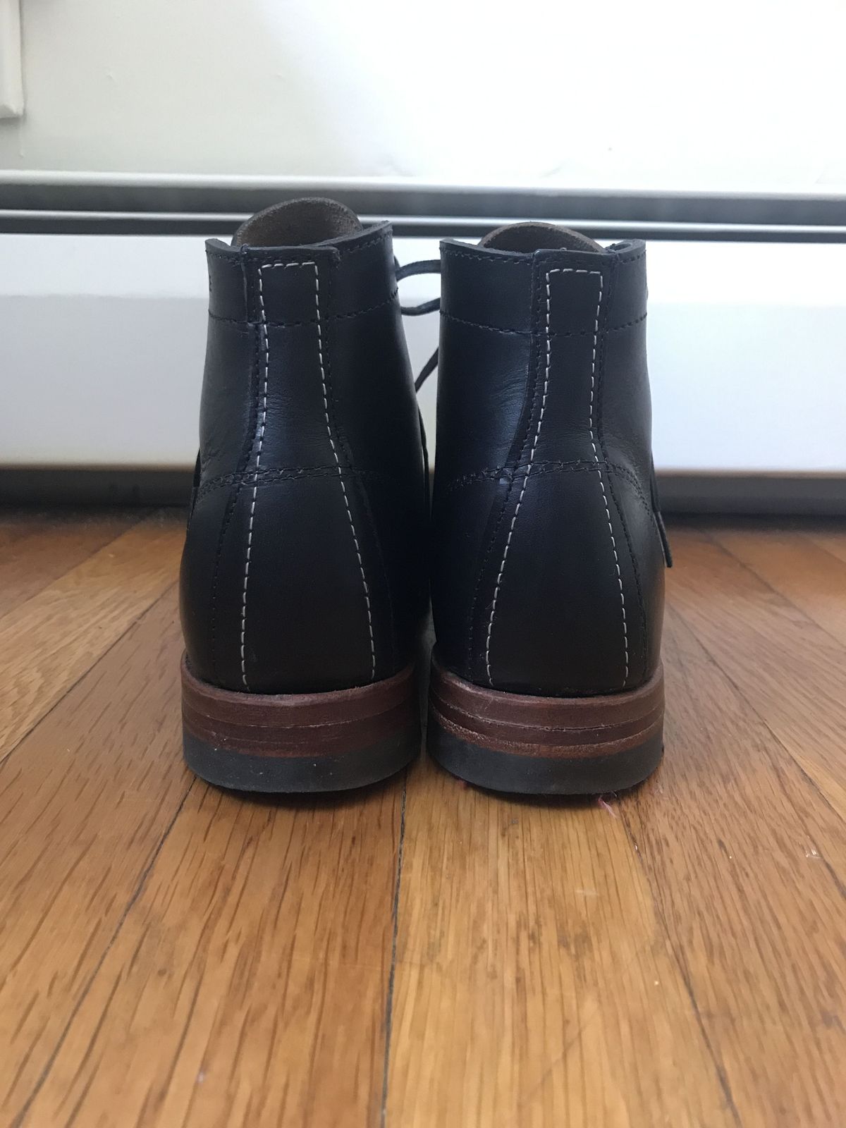 Photo by patinathunderdome on November 4, 2021 of the Wolverine 1000 Mile Plain-Toe Boot in Horween Black Chromexcel.