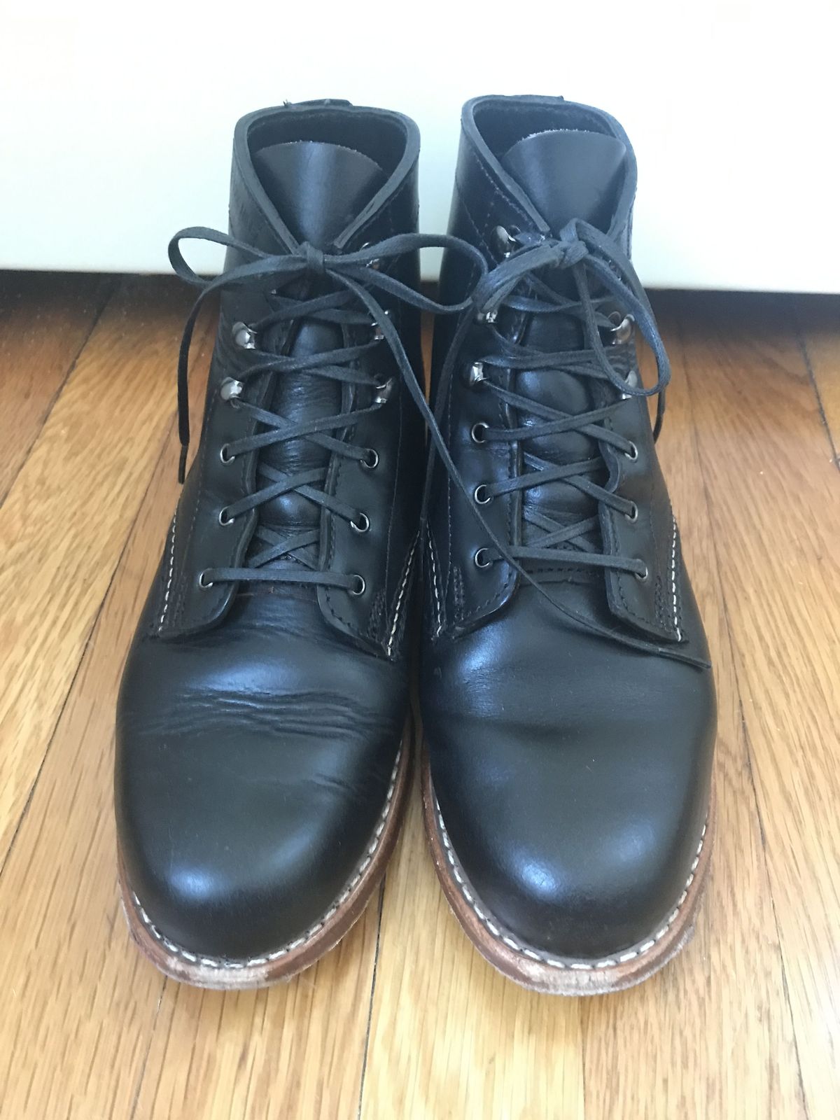 Photo by patinathunderdome on November 4, 2021 of the Wolverine 1000 Mile Plain-Toe Boot in Horween Black Chromexcel.