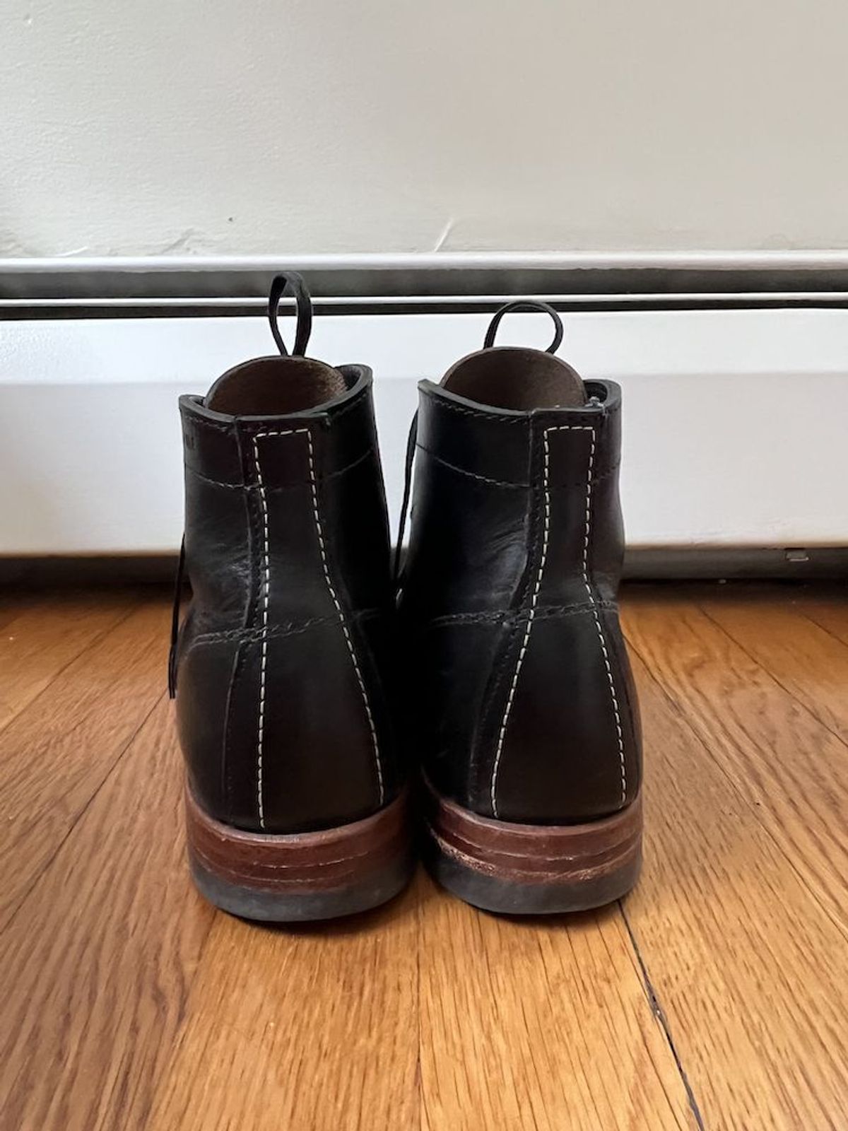 Photo by patinathunderdome on January 3, 2022 of the Wolverine 1000 Mile Plain-Toe Boot in Horween Black Chromexcel.