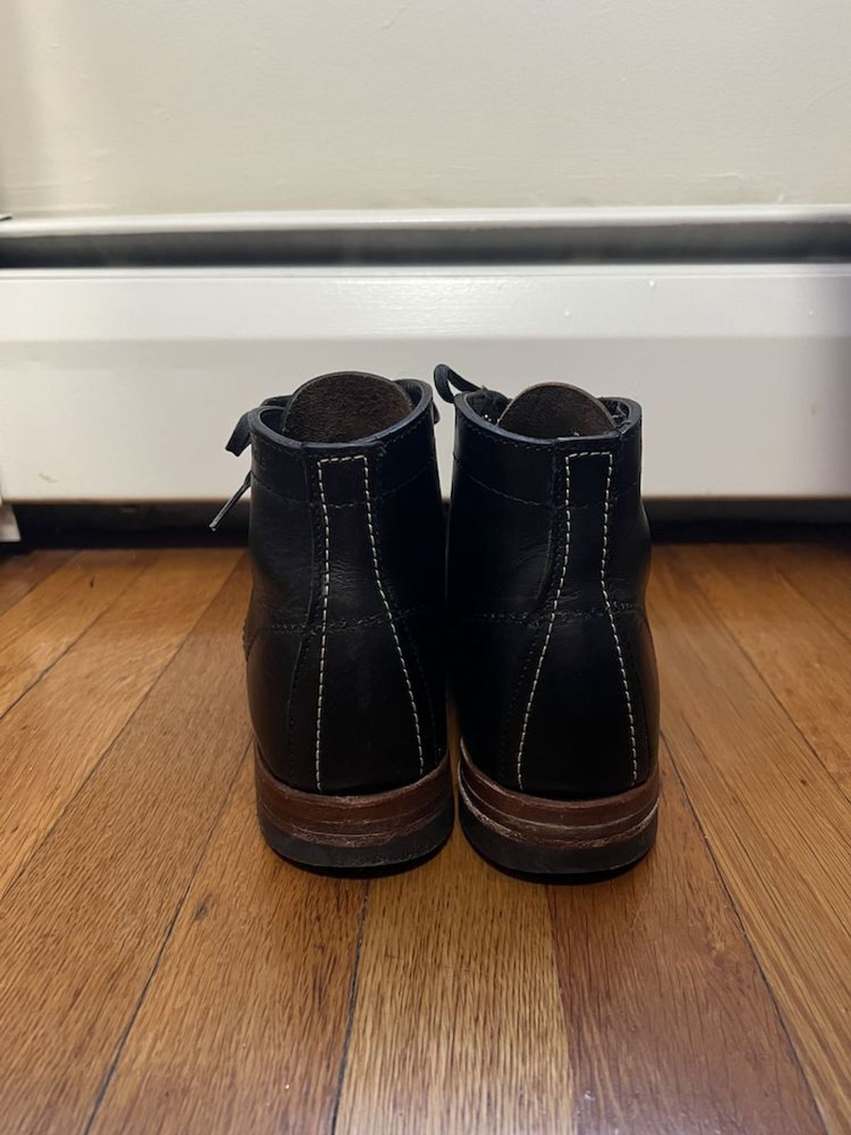 Photo by patinathunderdome on February 4, 2022 of the Wolverine 1000 Mile Plain-Toe Boot in Horween Black Chromexcel.