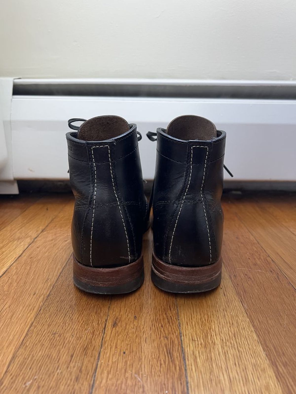 Photo by patinathunderdome on March 4, 2022 of the Wolverine 1000 Mile Plain-Toe Boot in Horween Black Chromexcel.