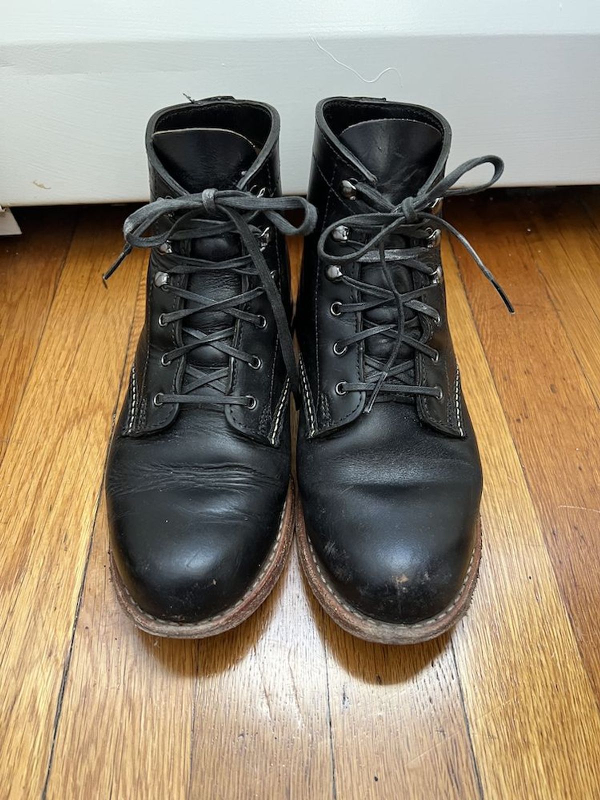 Photo by patinathunderdome on March 4, 2022 of the Wolverine 1000 Mile Plain-Toe Boot in Horween Black Chromexcel.