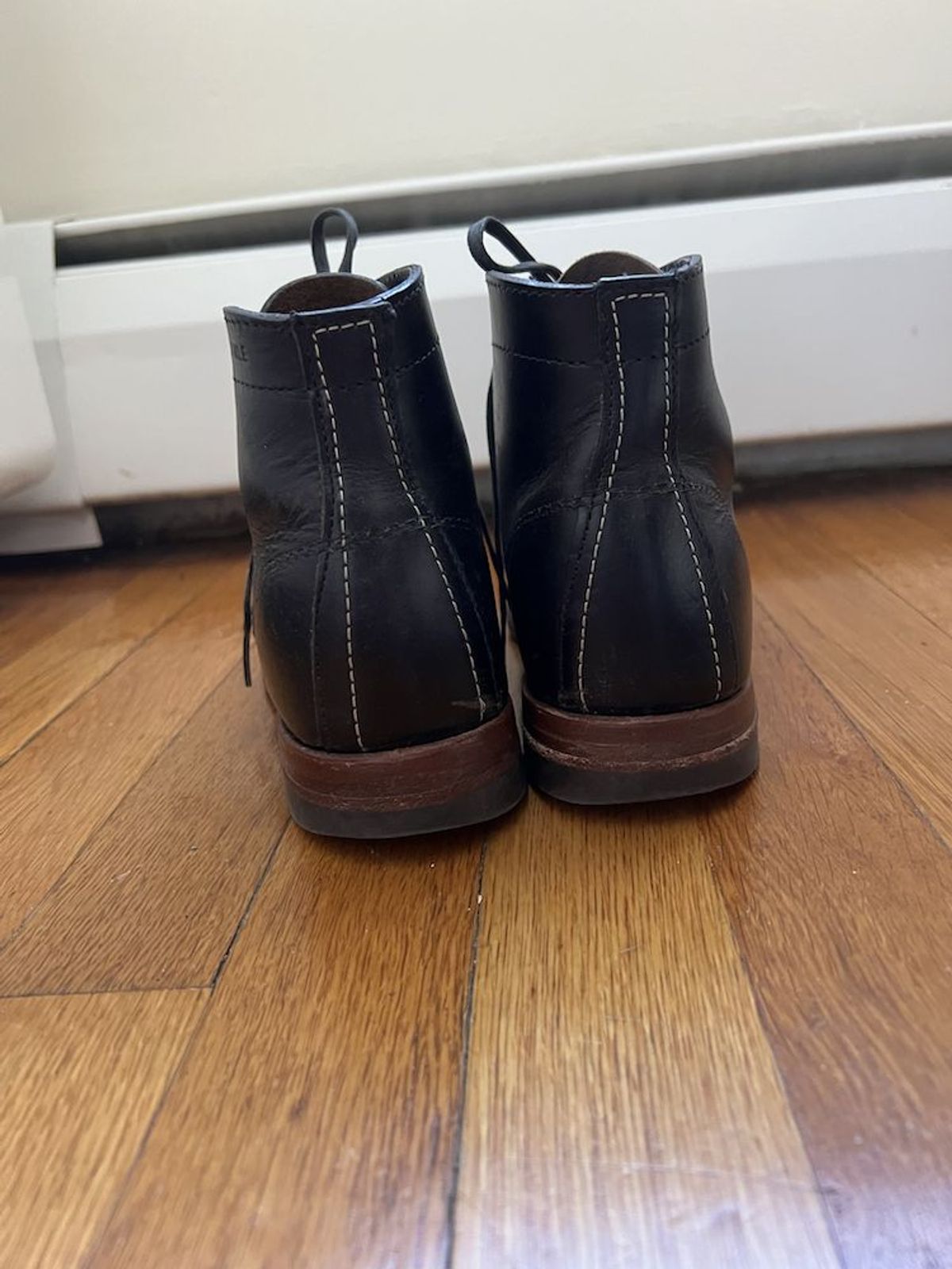Photo by patinathunderdome on April 3, 2022 of the Wolverine 1000 Mile Plain-Toe Boot in Horween Black Chromexcel.