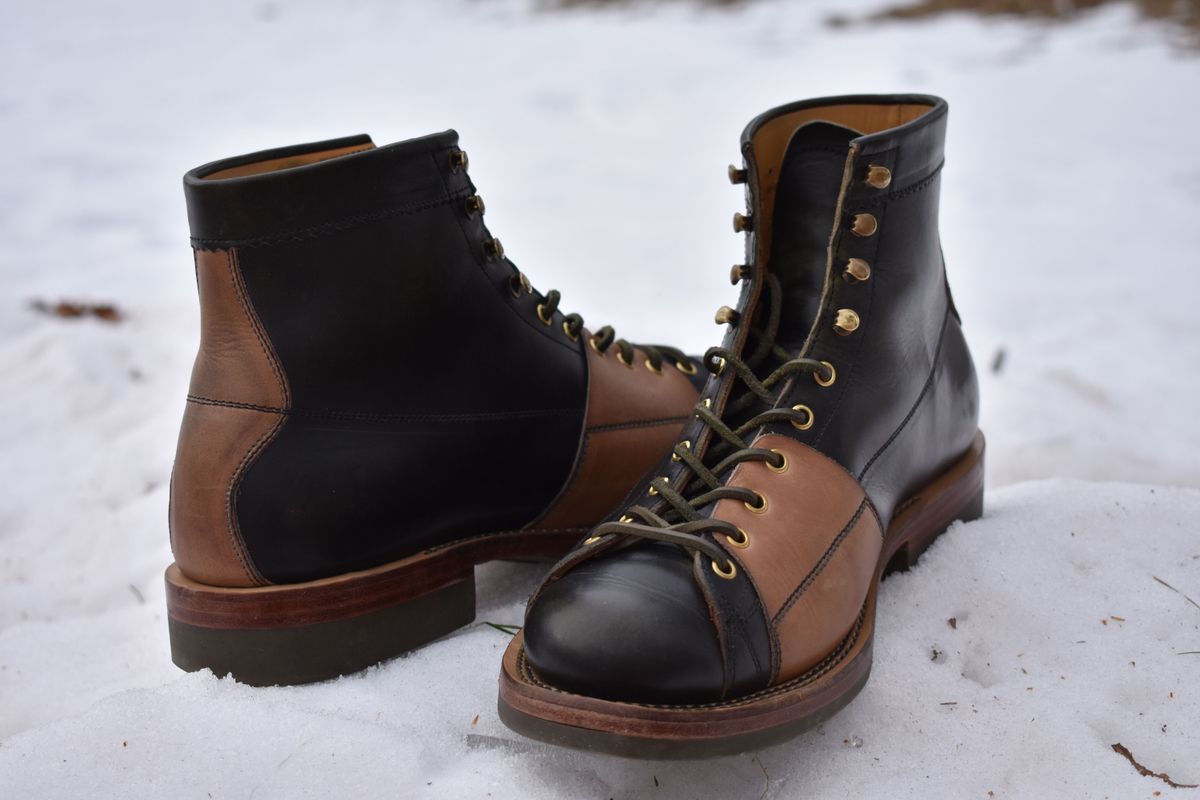 Photo by patinathunderdome on February 4, 2022 of the Sagara Cordmaster in Badalassi Carlo Oliva Minerva Overdyed Black.