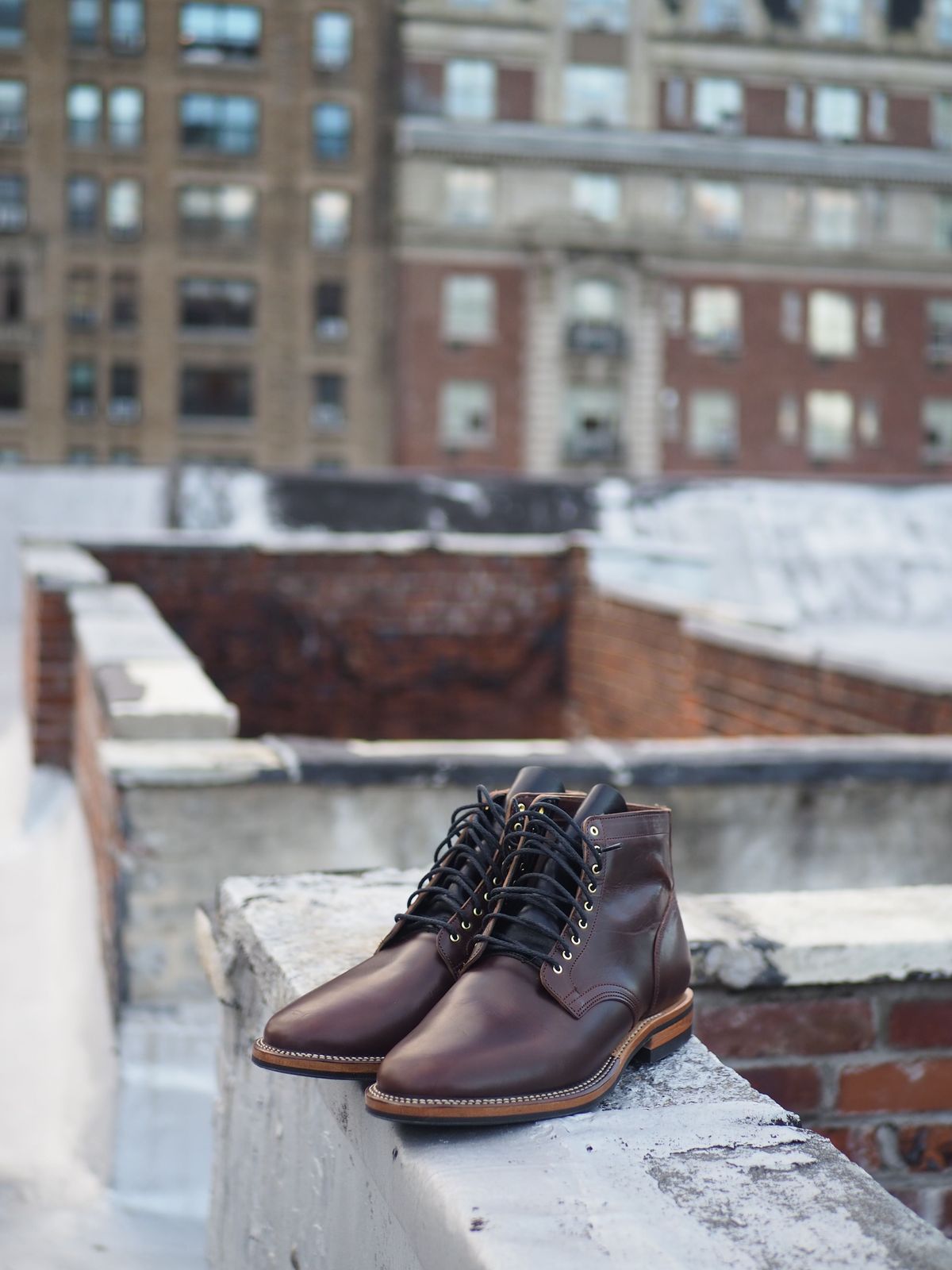 Photo by patinathunderdome on October 1, 2021 of the Viberg Service Boot in Maryam Brown Horsebutt.