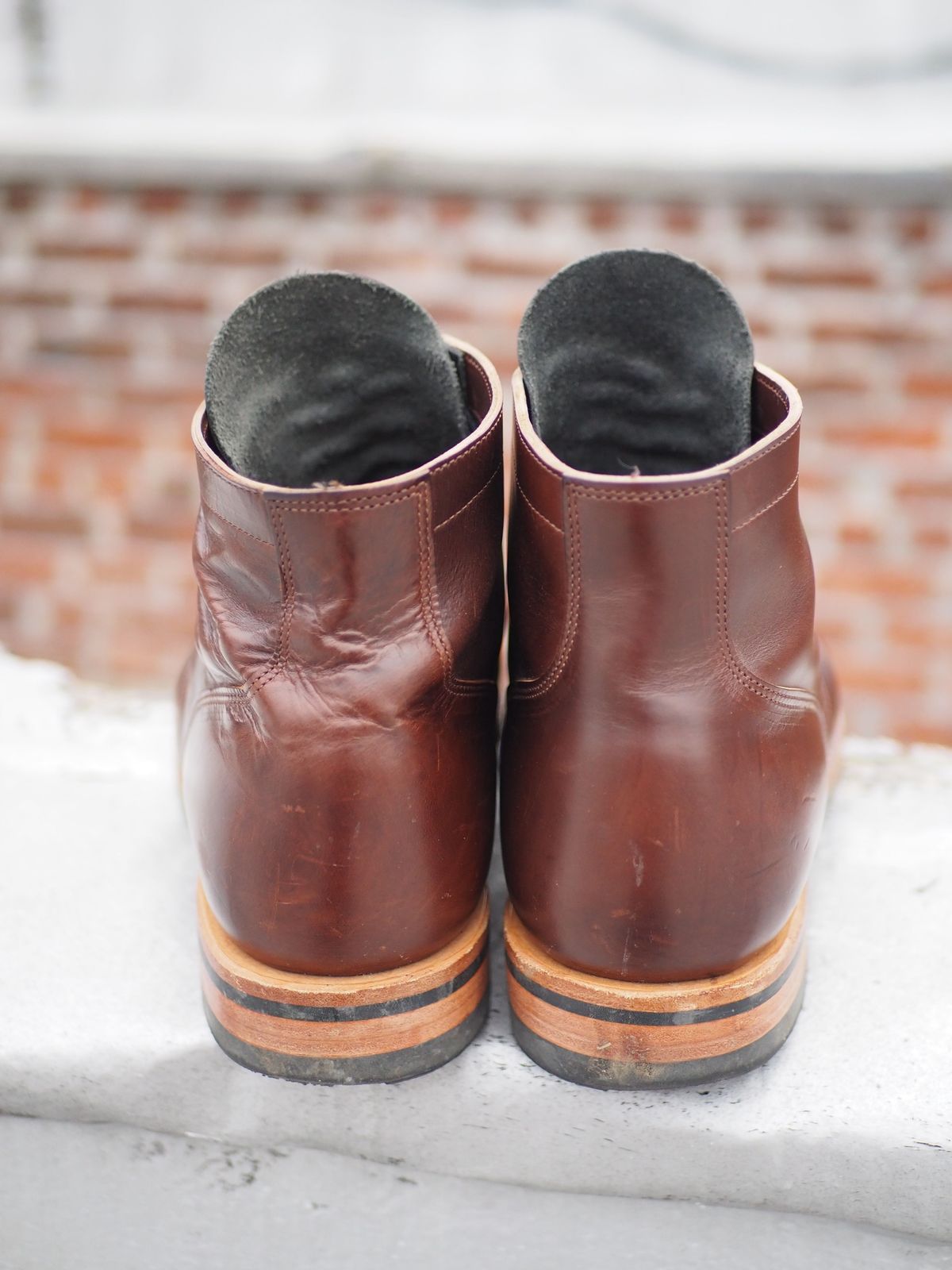 Photo by patinathunderdome on November 3, 2021 of the Viberg Service Boot in Maryam Brown Horsebutt.