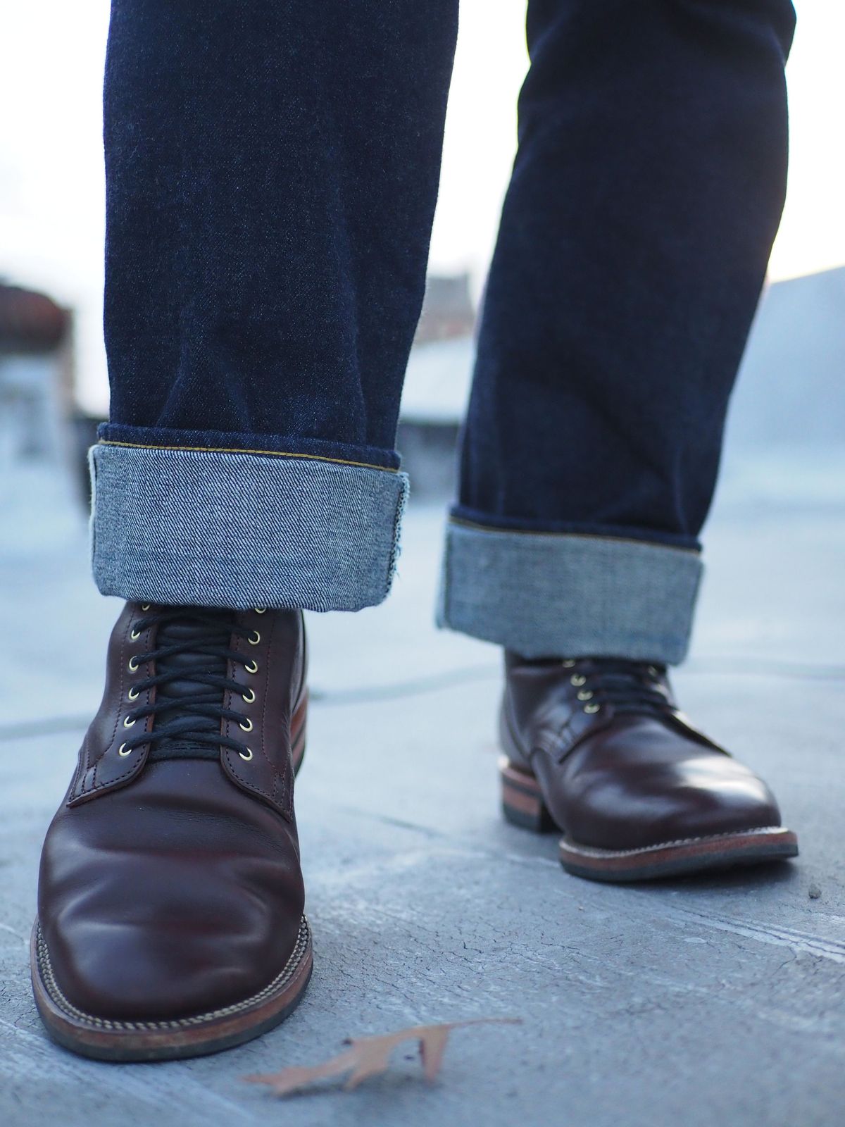Photo by patinathunderdome on December 4, 2021 of the Viberg Service Boot in Maryam Brown Horsebutt.