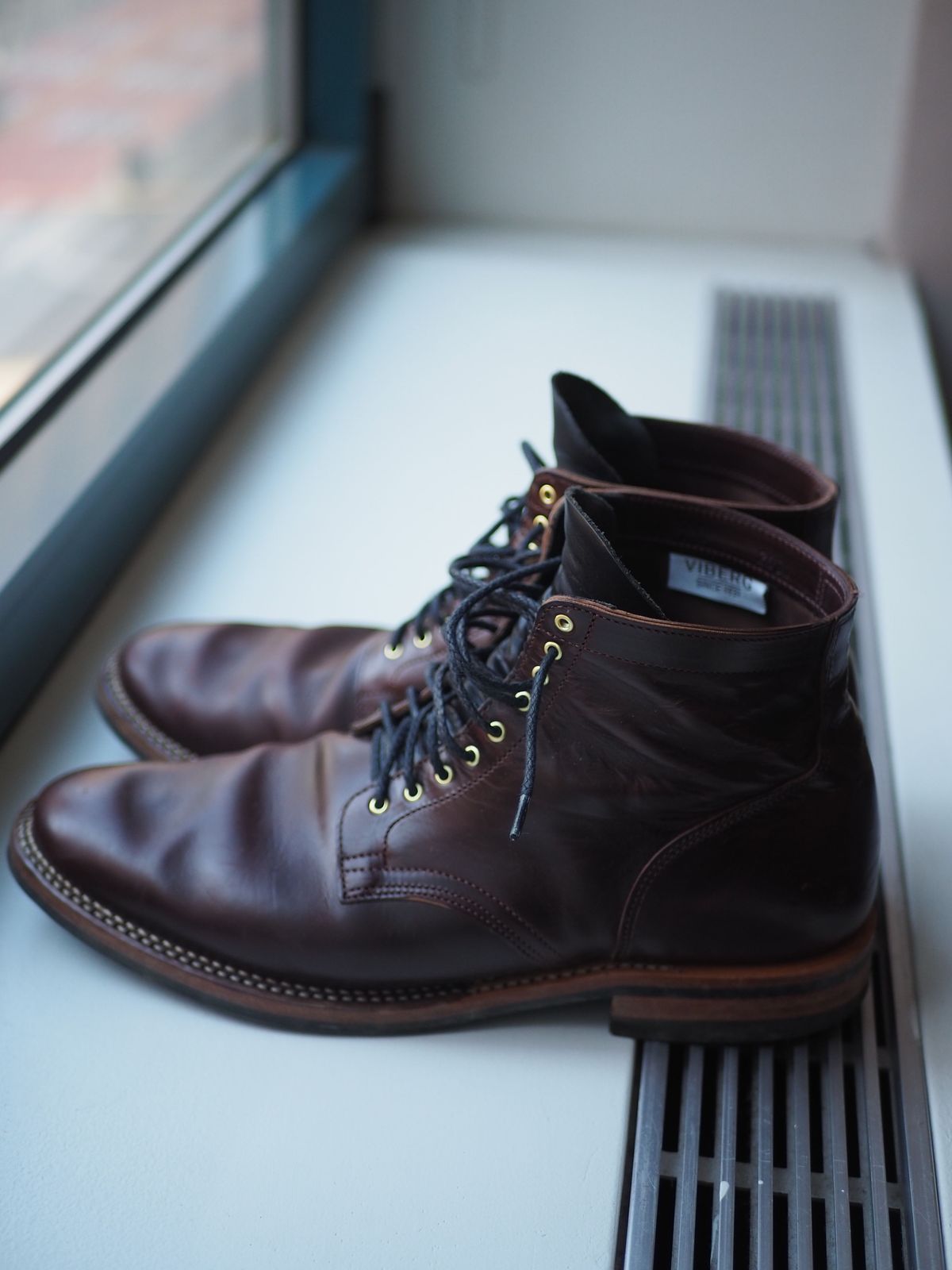 Photo by patinathunderdome on January 4, 2022 of the Viberg Service Boot in Maryam Brown Horsebutt.