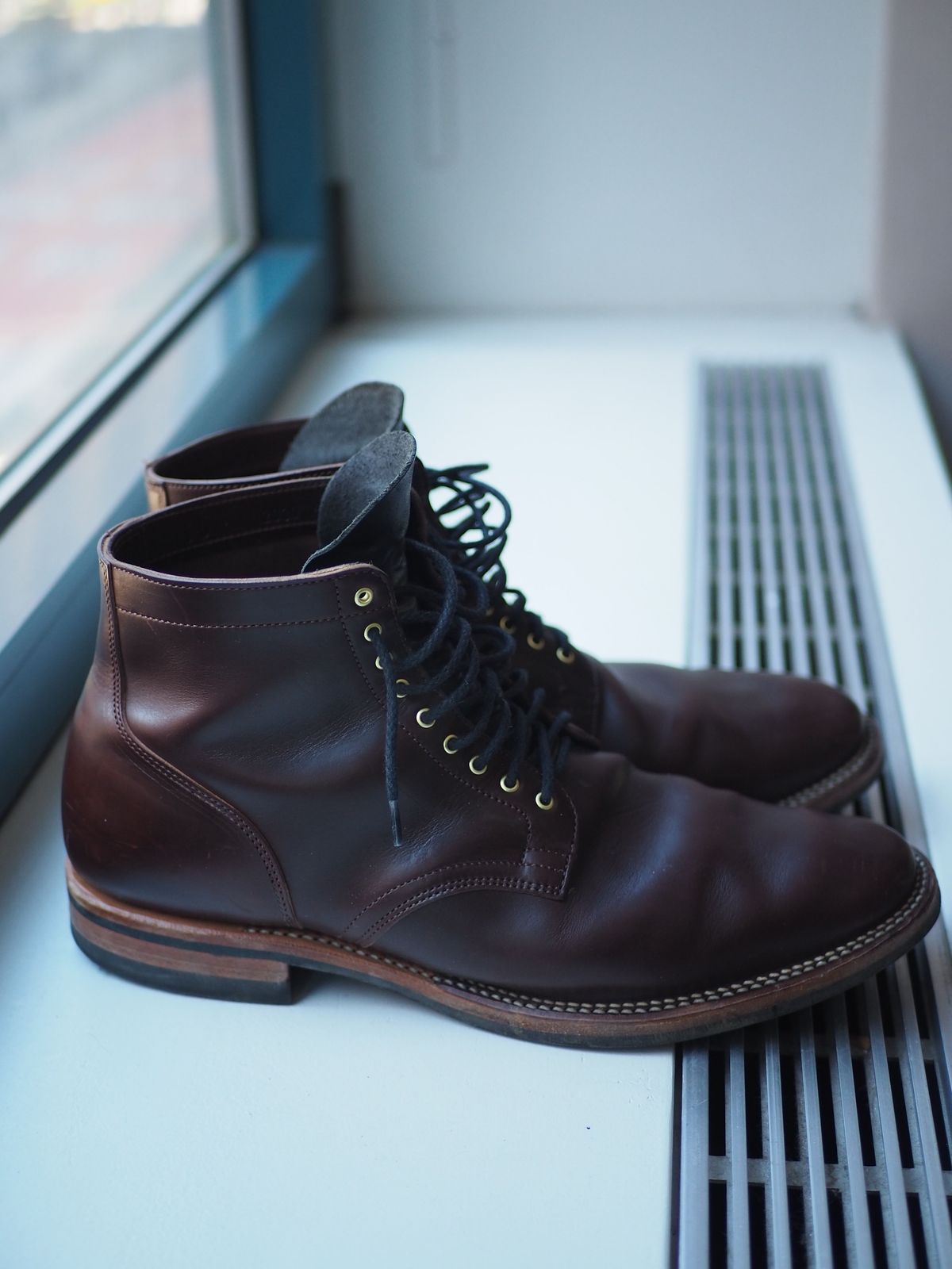 Photo by patinathunderdome on January 4, 2022 of the Viberg Service Boot in Maryam Brown Horsebutt.