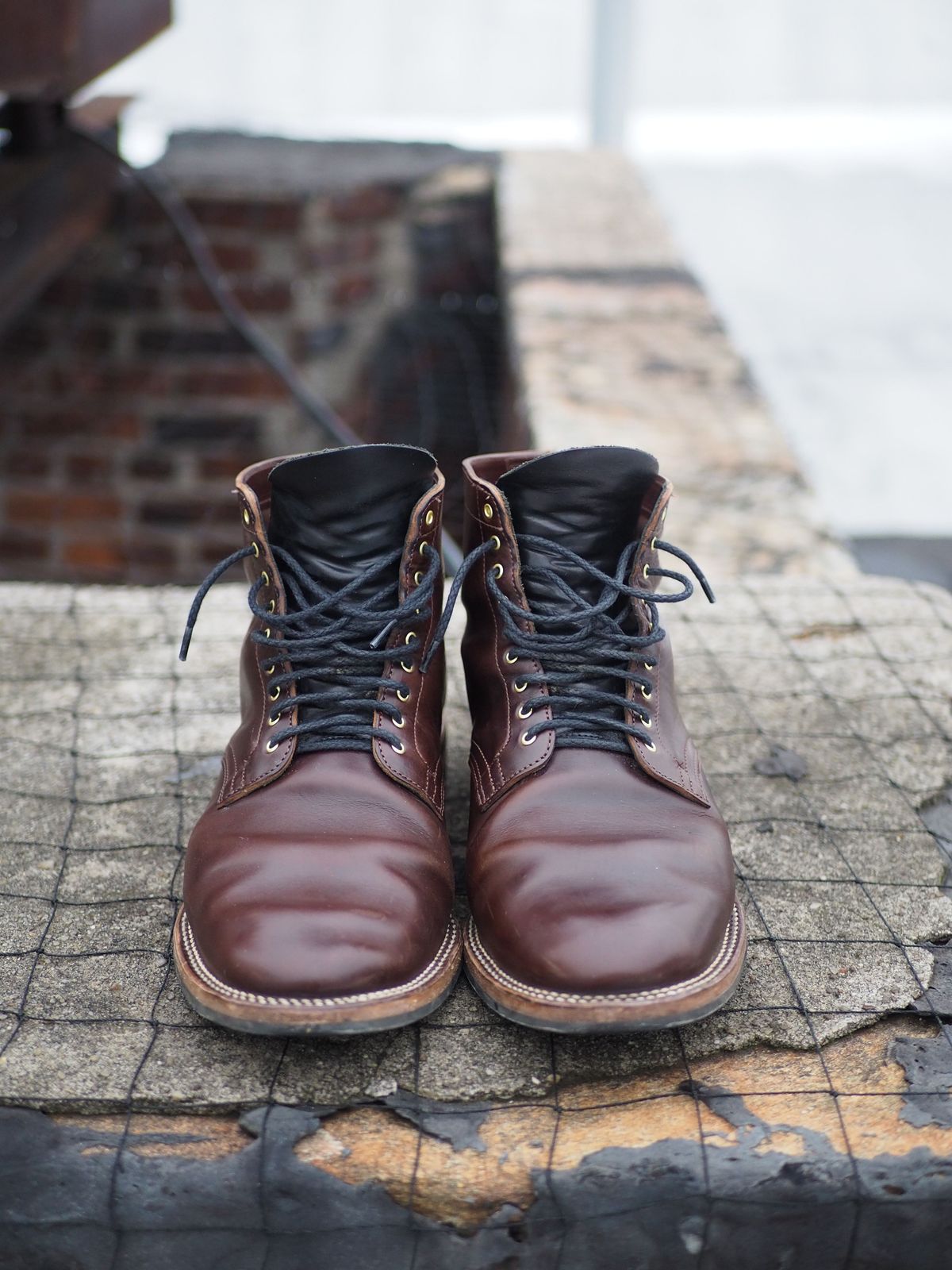 Photo by patinathunderdome on February 3, 2022 of the Viberg Service Boot in Maryam Brown Horsebutt.