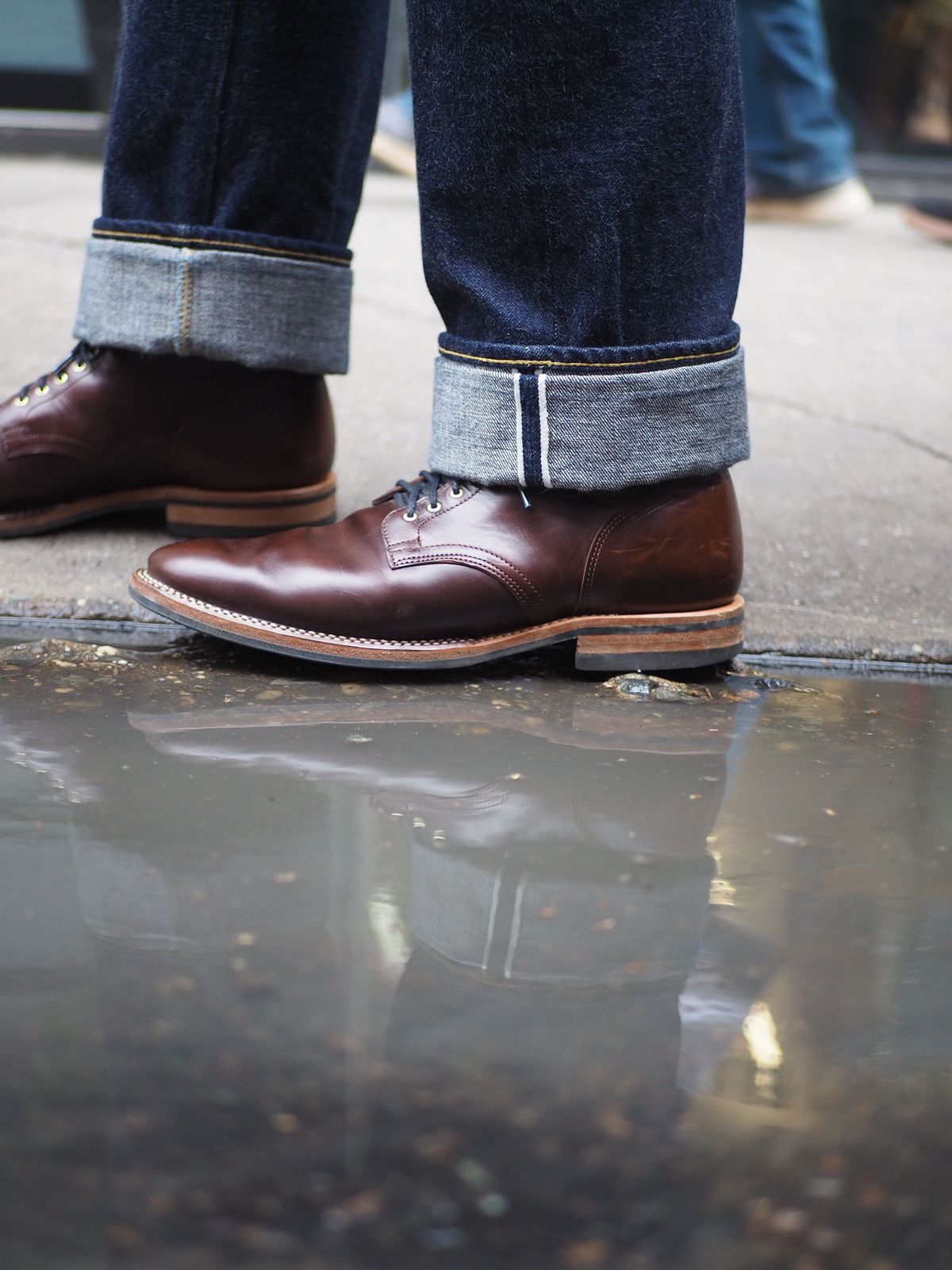 Photo by patinathunderdome on April 1, 2022 of the Viberg Service Boot in Maryam Brown Horsebutt.