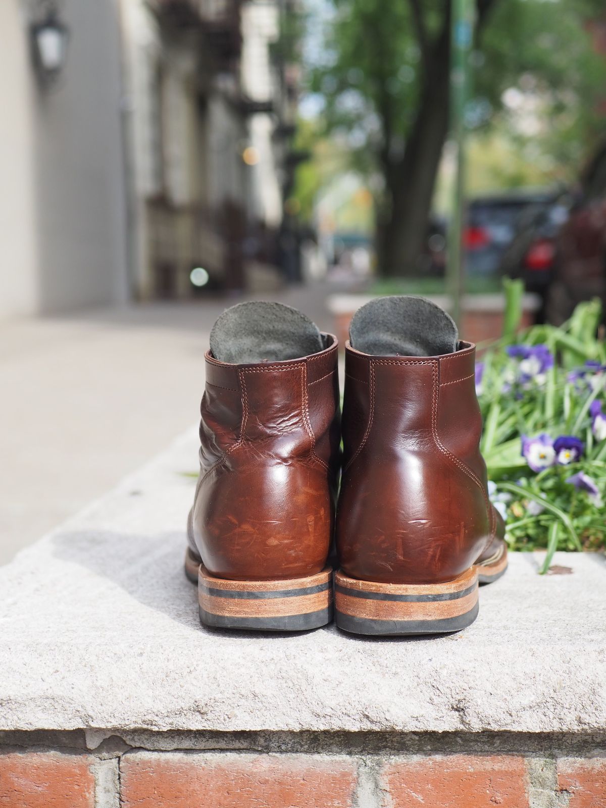 Photo by patinathunderdome on May 3, 2022 of the Viberg Service Boot in Maryam Brown Horsebutt.