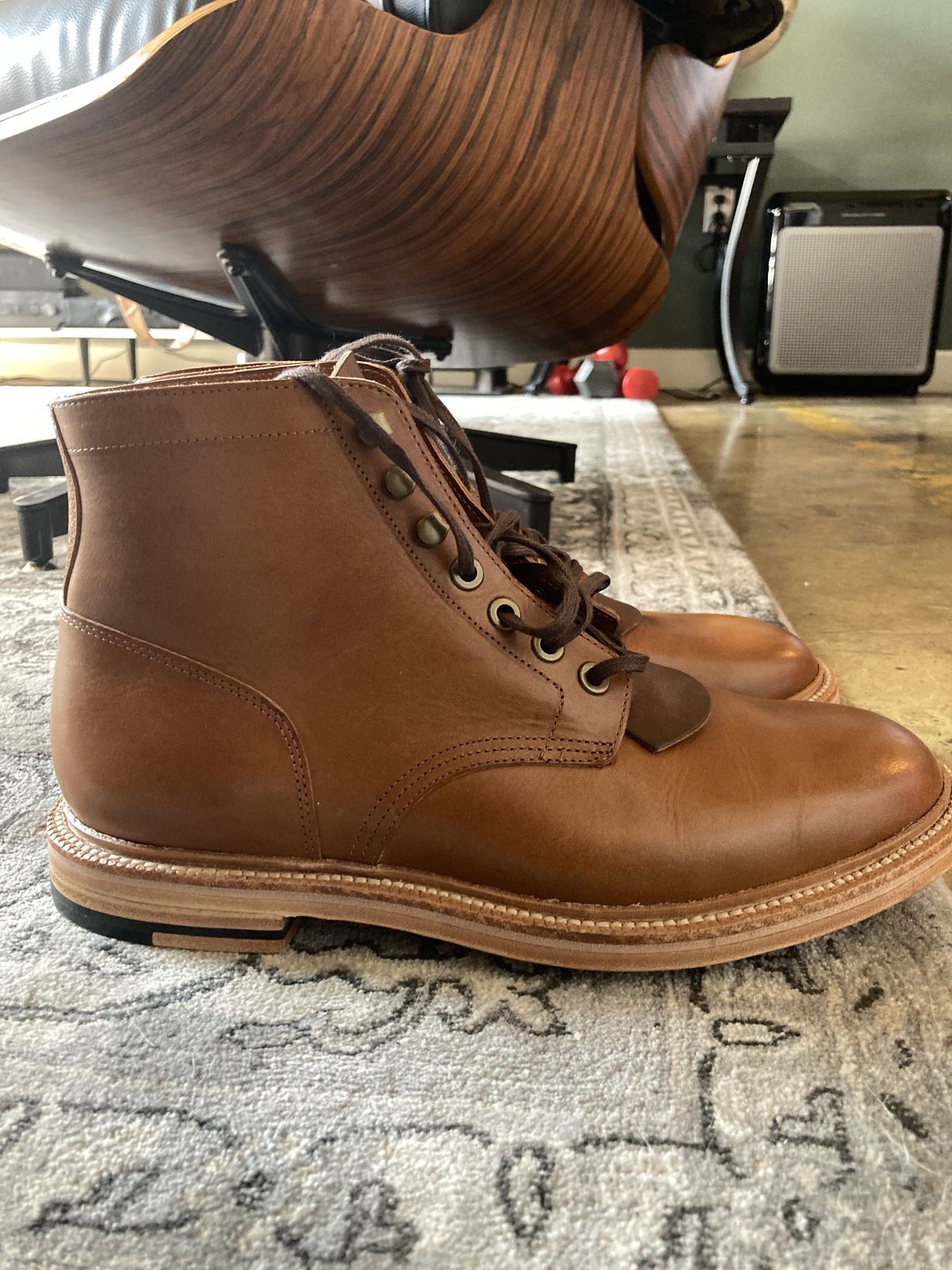Photo by patinathunderdome on September 30, 2021 of the Grant Stone Diesel Boot in Badalassi Carlo Cognac Minerva.