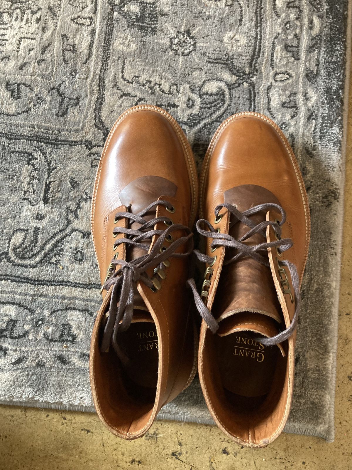 Photo by patinathunderdome on September 30, 2021 of the Grant Stone Diesel Boot in Badalassi Carlo Cognac Minerva.