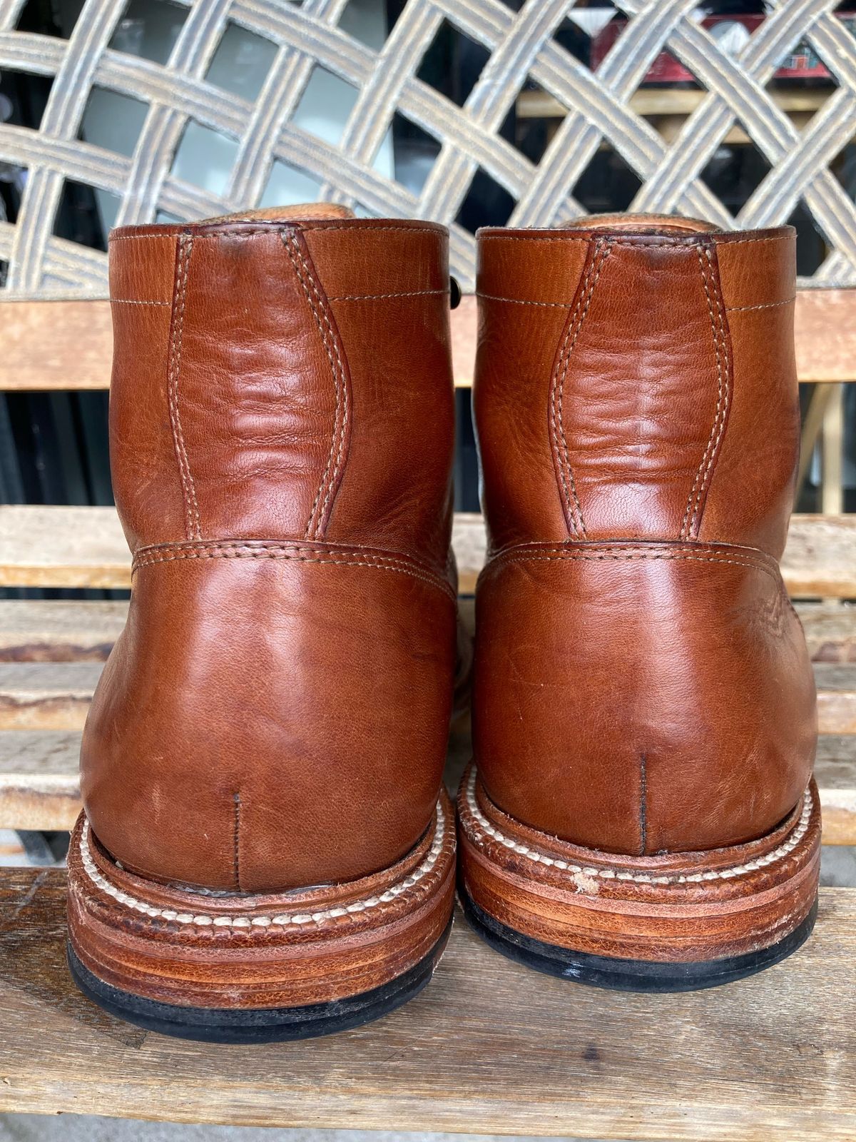 Photo by patinathunderdome on December 4, 2021 of the Grant Stone Diesel Boot in Badalassi Carlo Cognac Minerva.