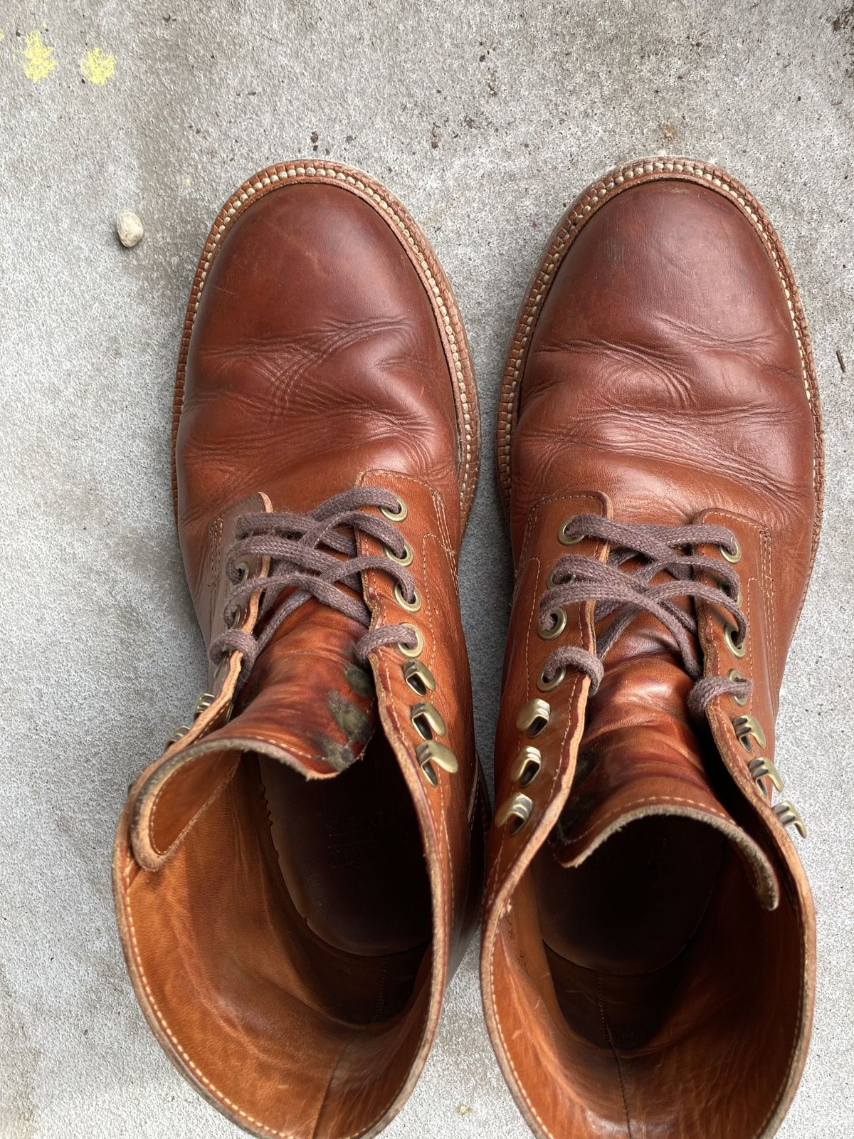 Photo by patinathunderdome on December 4, 2021 of the Grant Stone Diesel Boot in Badalassi Carlo Cognac Minerva.