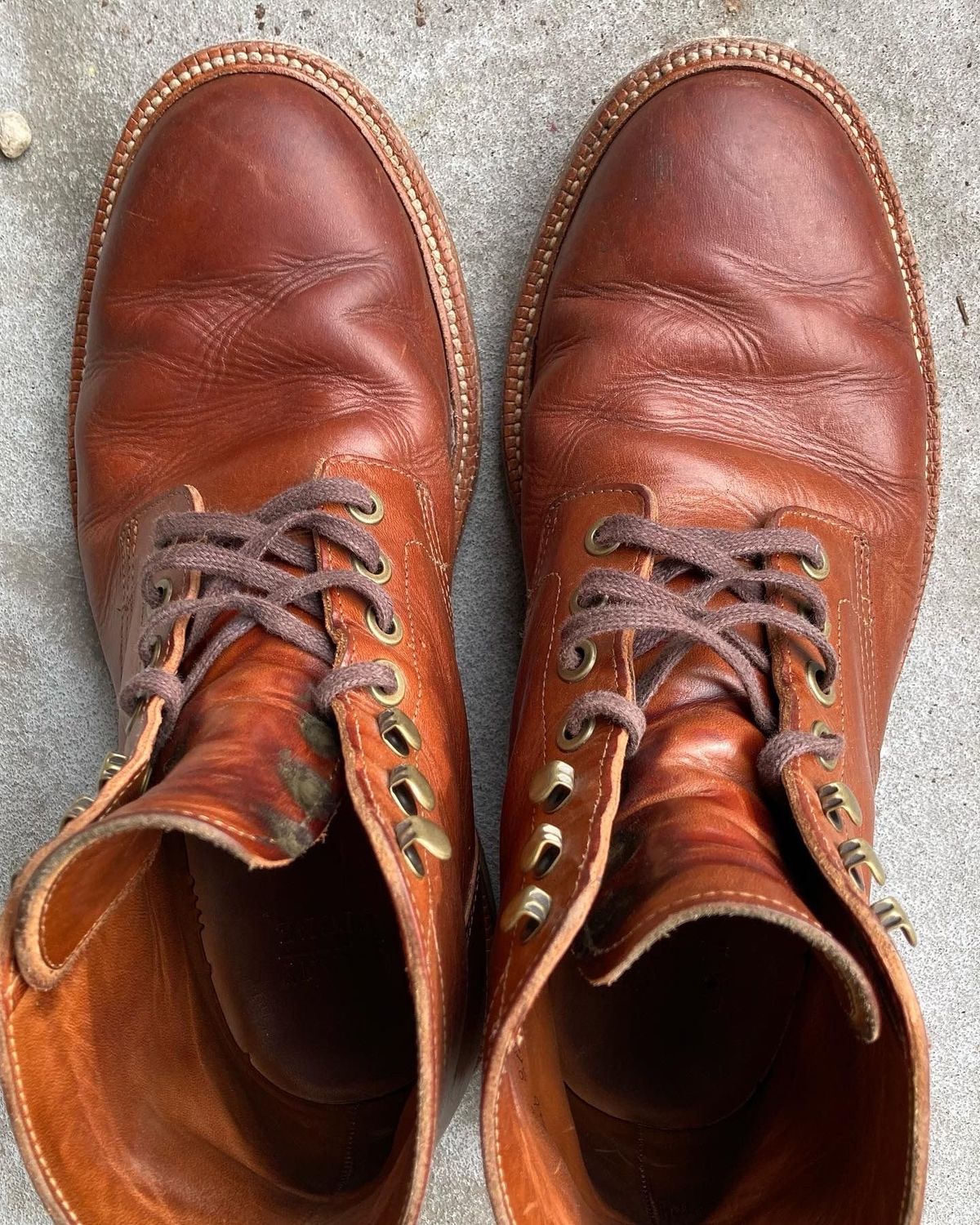 Photo by patinathunderdome on December 4, 2021 of the Grant Stone Diesel Boot in Badalassi Carlo Cognac Minerva.