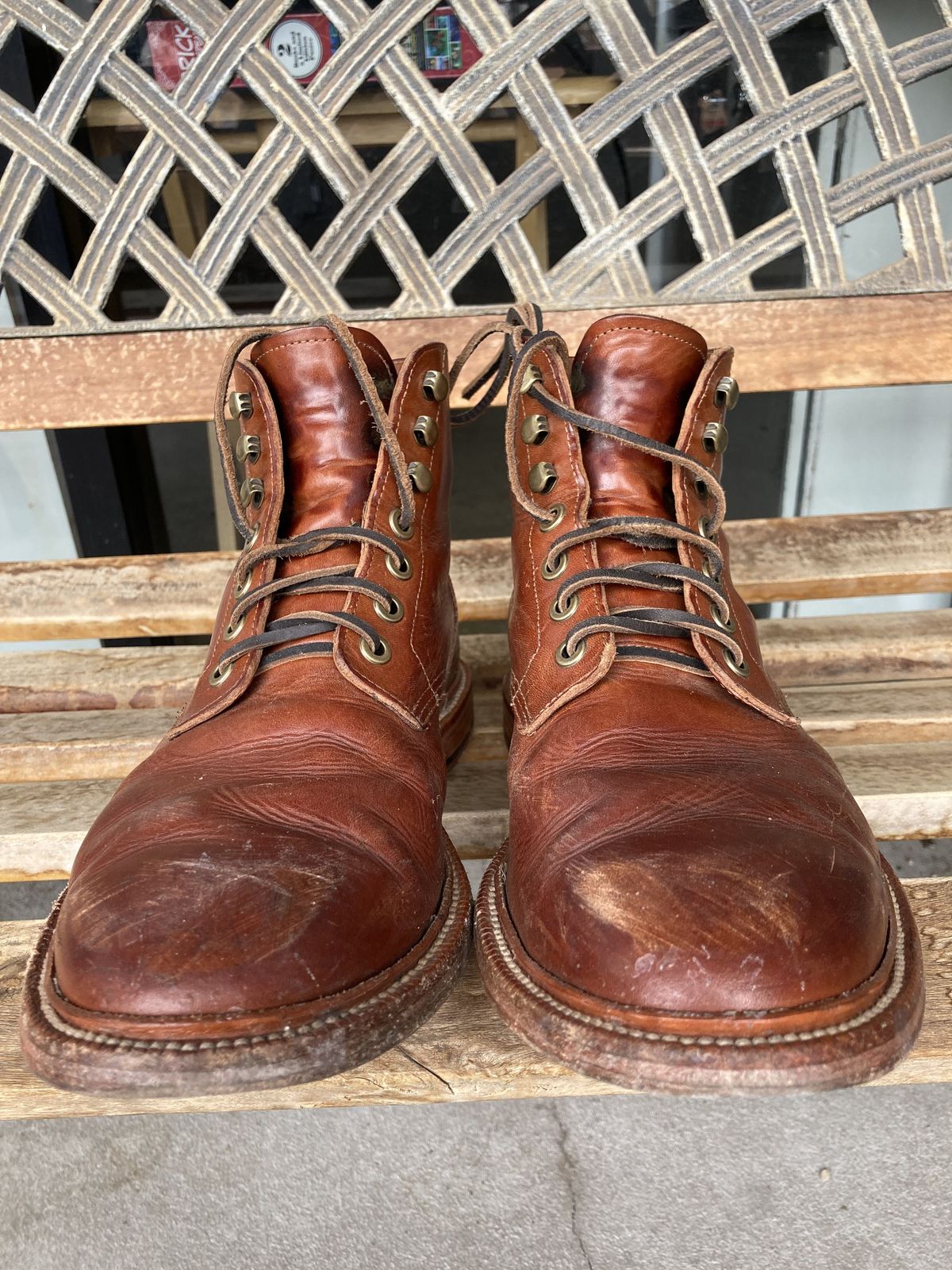 Photo by patinathunderdome on January 3, 2022 of the Grant Stone Diesel Boot in Badalassi Carlo Cognac Minerva.