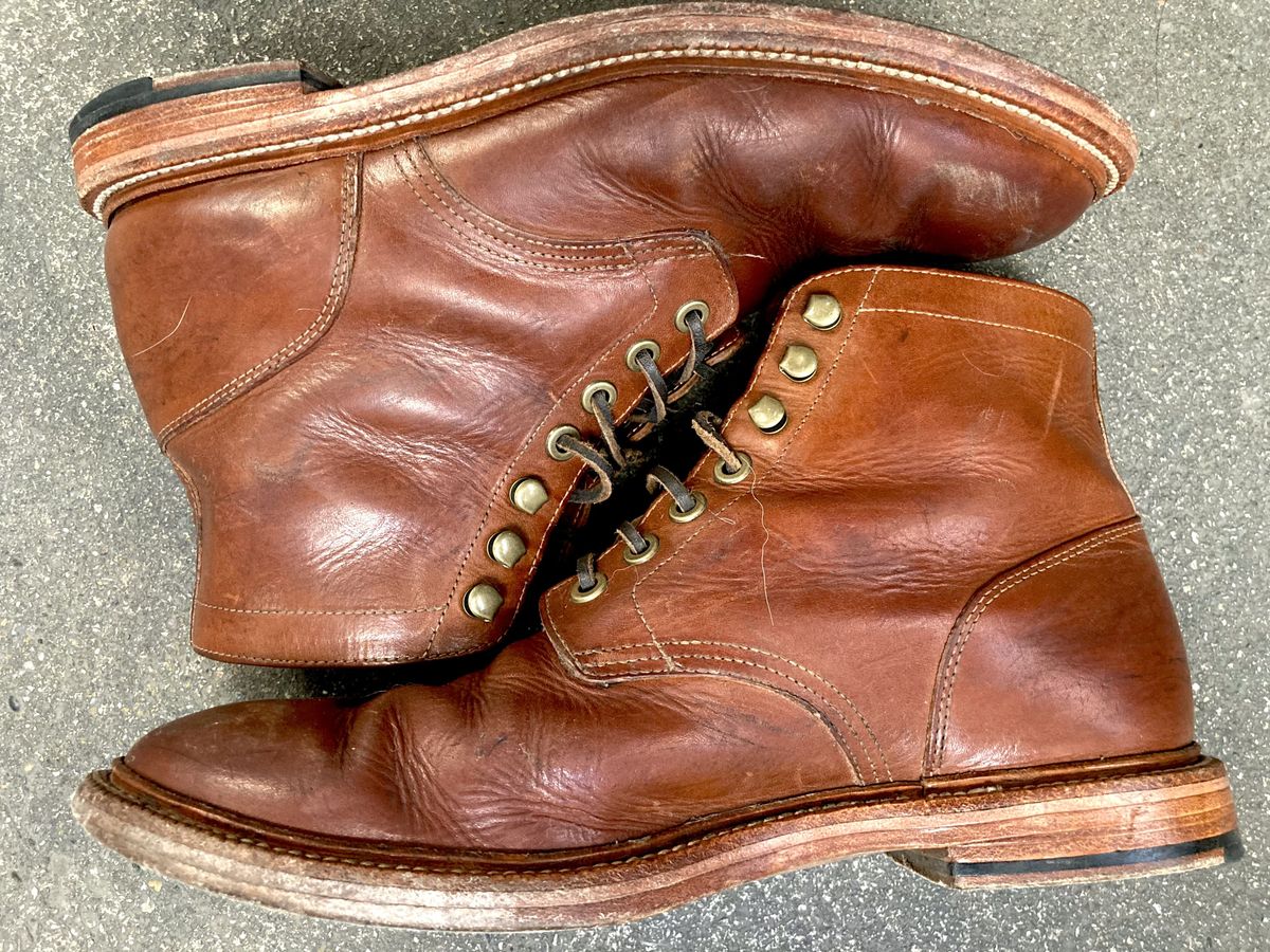 Photo by patinathunderdome on February 3, 2022 of the Grant Stone Diesel Boot in Badalassi Carlo Cognac Minerva.