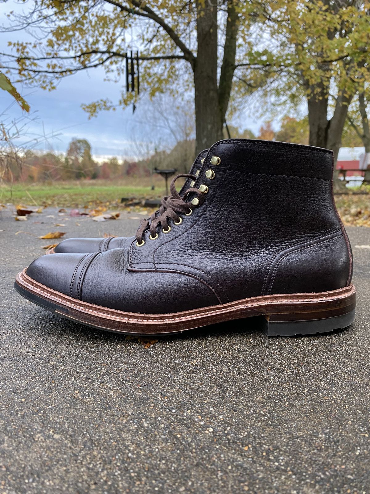 Photo by patinathunderdome on November 3, 2021 of the Alden x Stitchdown Stitchup 2.0 in Horween Arabica Lux Calfskin.