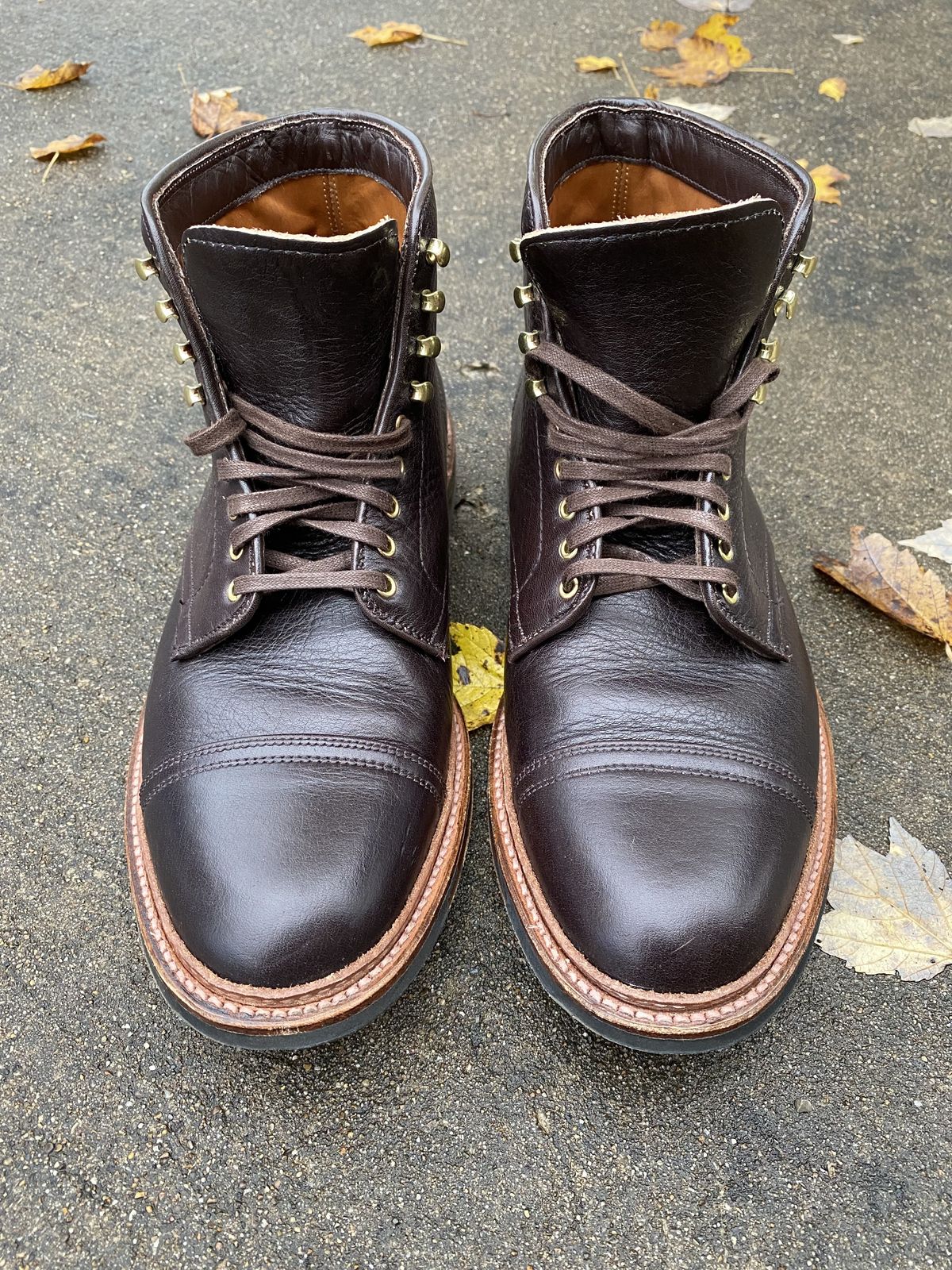 Photo by patinathunderdome on November 3, 2021 of the Alden x Stitchdown Stitchup 2.0 in Horween Arabica Lux Calfskin.