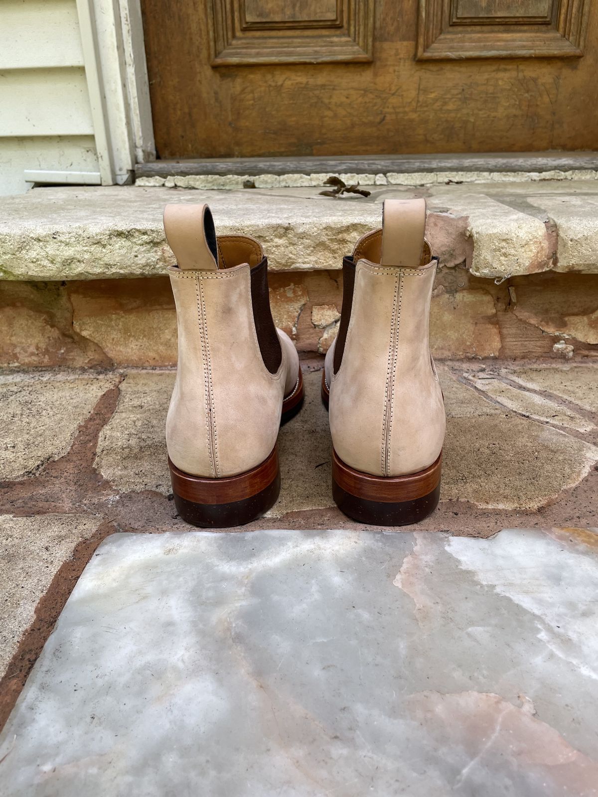 Photo by patinathunderdome on October 3, 2021 of the Benzein The Seventh Chelsea Boot in Conceria Cloe Crust Shell Cordovan.