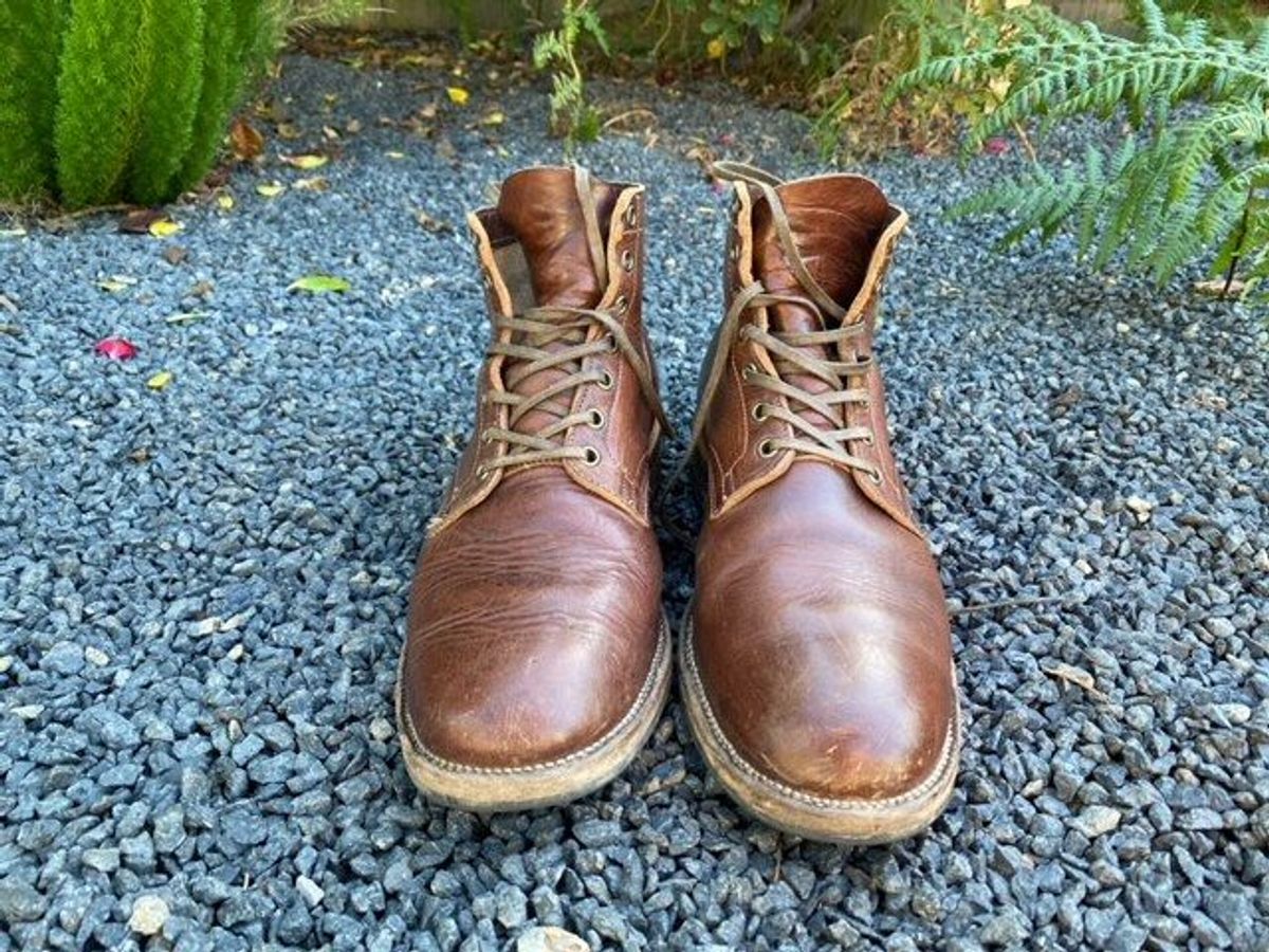 Photo by patinathunderdome on December 8, 2021 of the Viberg Service Boot in Horween Dark Rubber Dublin.
