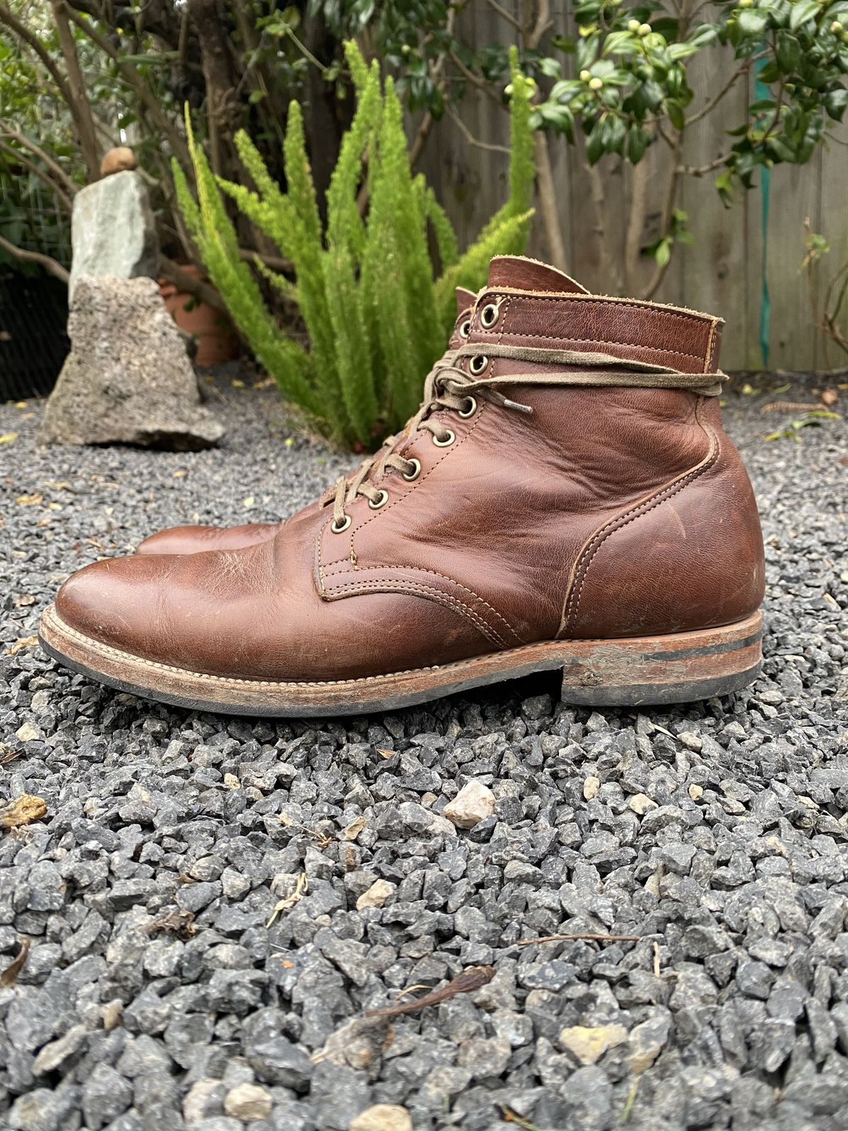 Photo by patinathunderdome on January 6, 2022 of the Viberg Service Boot in Horween Dark Rubber Dublin.