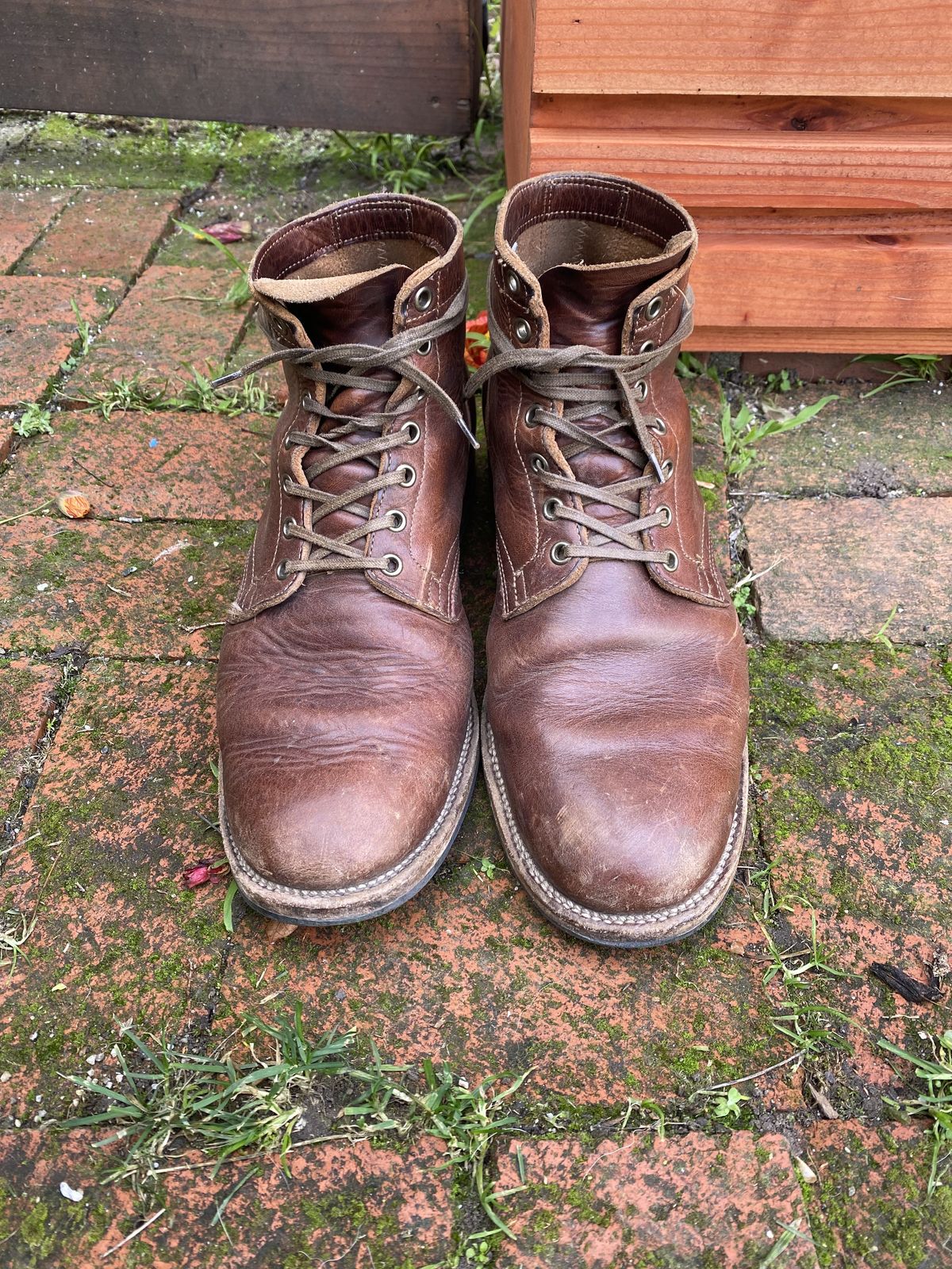 Photo by patinathunderdome on February 6, 2022 of the Viberg Service Boot in Horween Dark Rubber Dublin.