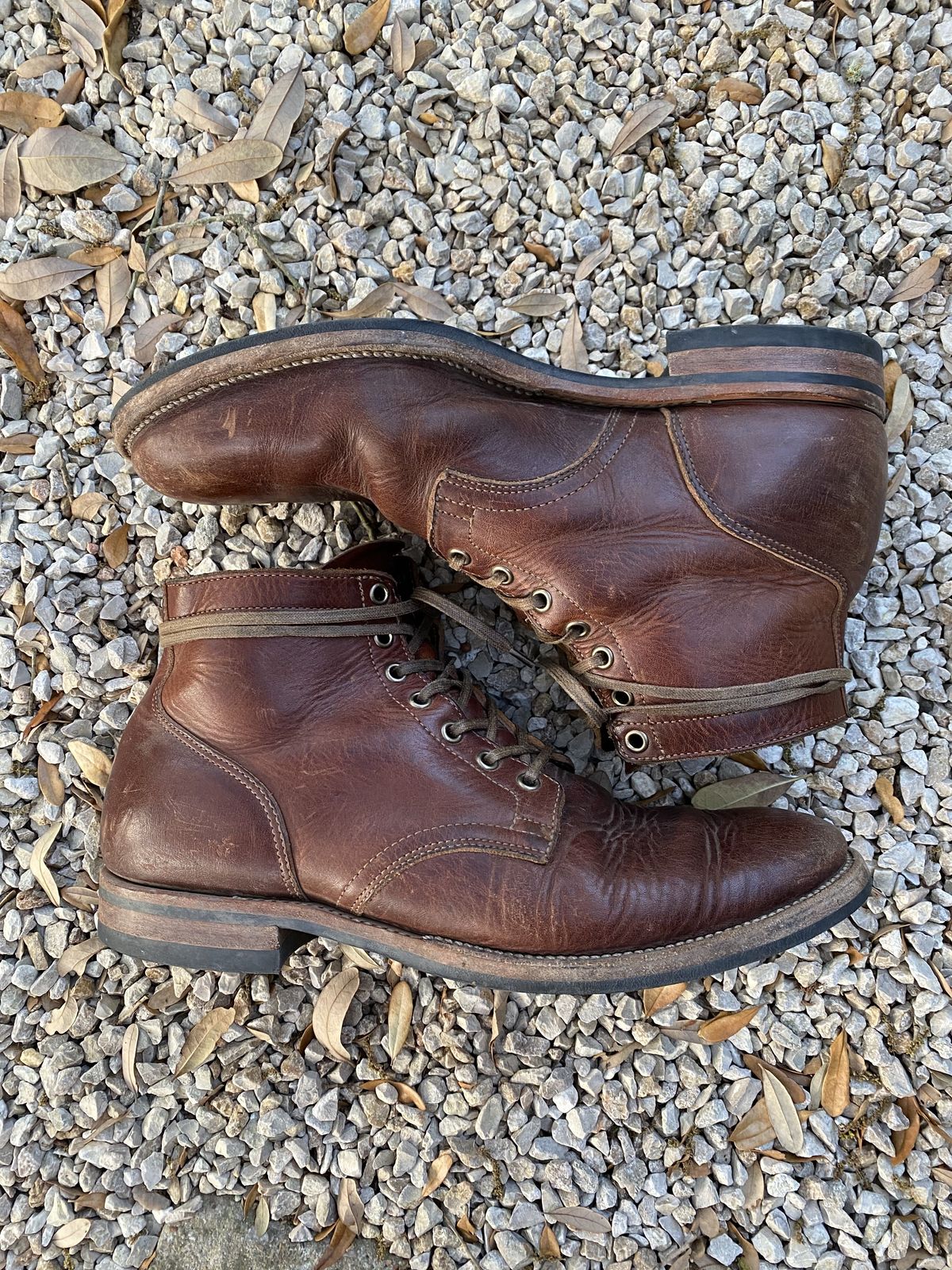 Photo by patinathunderdome on April 6, 2022 of the Viberg Service Boot in Horween Dark Rubber Dublin.