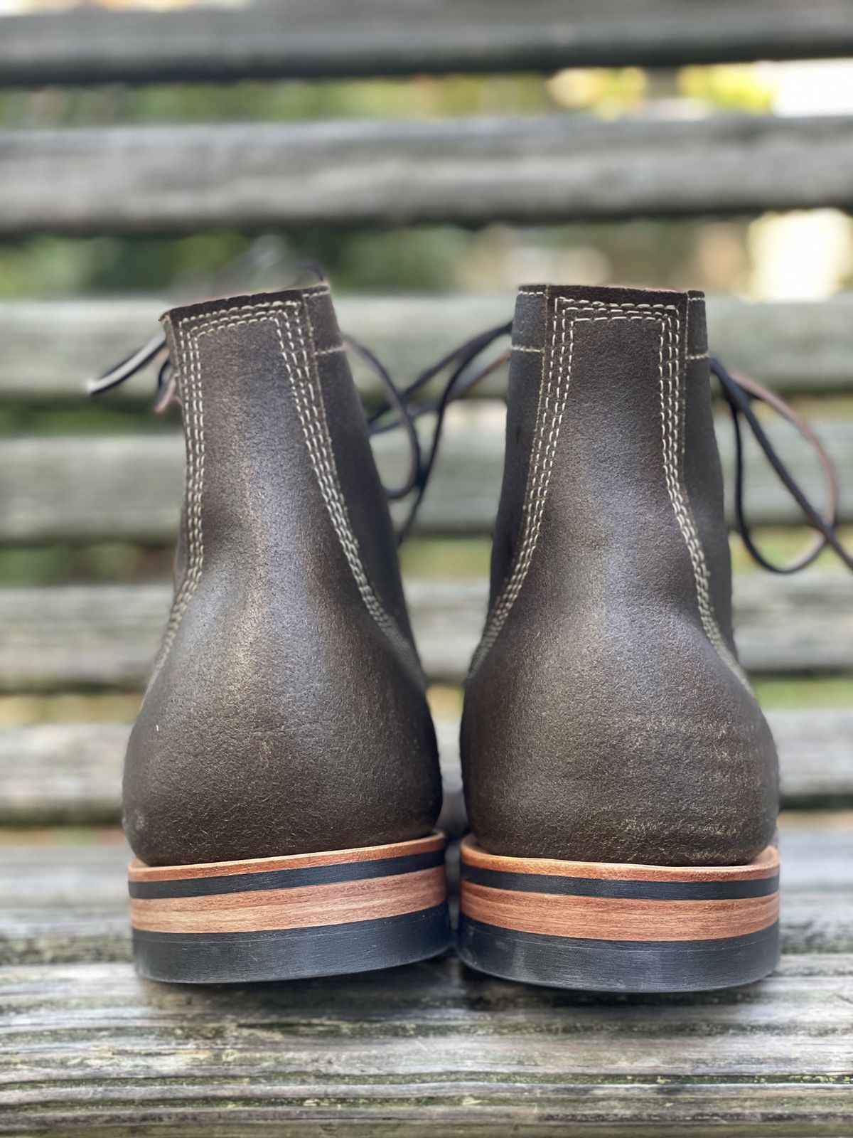 Photo by patinathunderdome on October 4, 2021 of the White's MP-M1TC in Horween Olive Waxed Flesh.