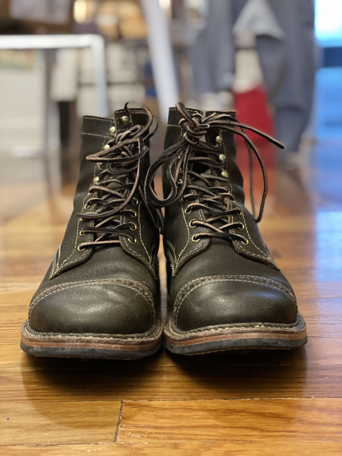 Photo by patinathunderdome on November 5, 2021 of the White's MP-M1TC in Horween Olive Waxed Flesh.