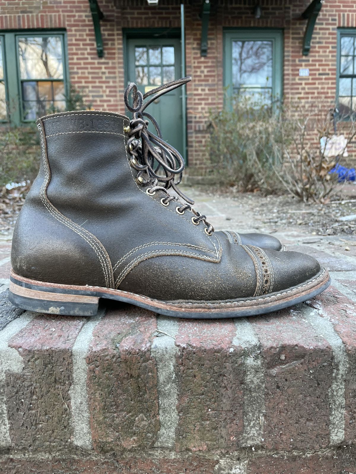Photo by patinathunderdome on February 5, 2022 of the White's MP-M1TC in Horween Olive Waxed Flesh.