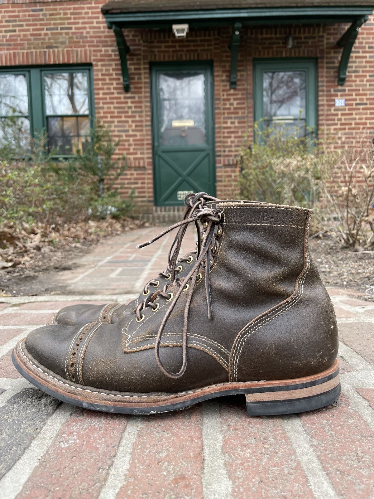 Photo by patinathunderdome on March 5, 2022 of the White's MP-M1TC in Horween Olive Waxed Flesh.