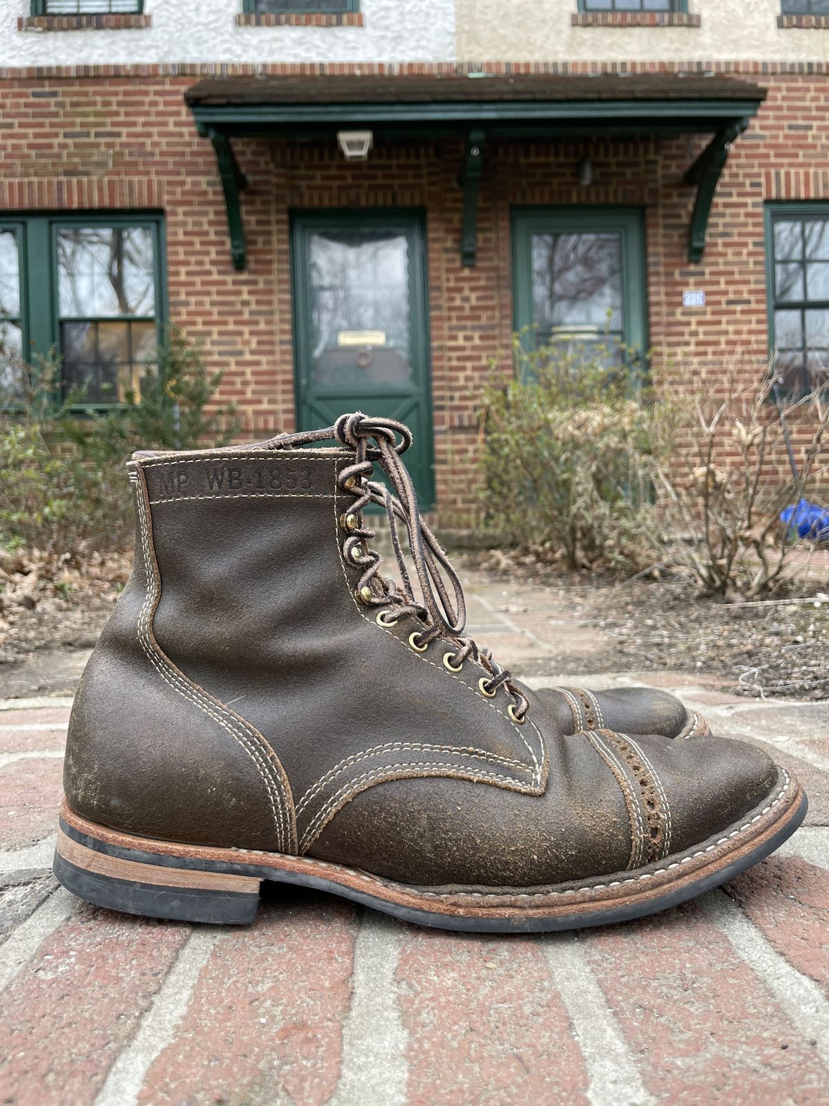 Photo by patinathunderdome on March 5, 2022 of the White's MP-M1TC in Horween Olive Waxed Flesh.