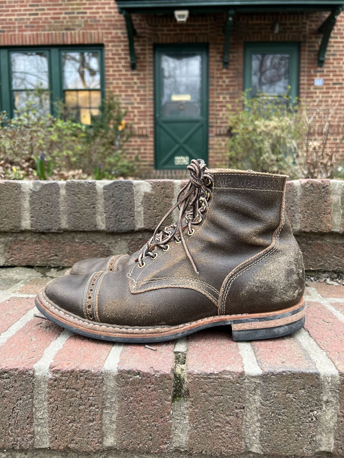 Photo by patinathunderdome on April 4, 2022 of the White's MP-M1TC in Horween Olive Waxed Flesh.