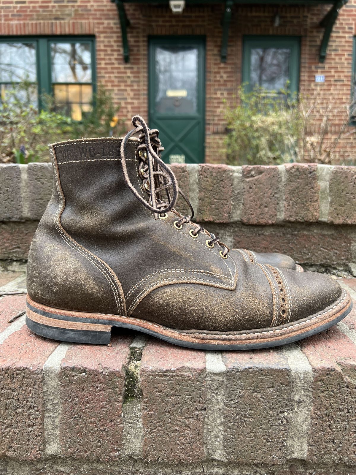 Photo by patinathunderdome on April 4, 2022 of the White's MP-M1TC in Horween Olive Waxed Flesh.