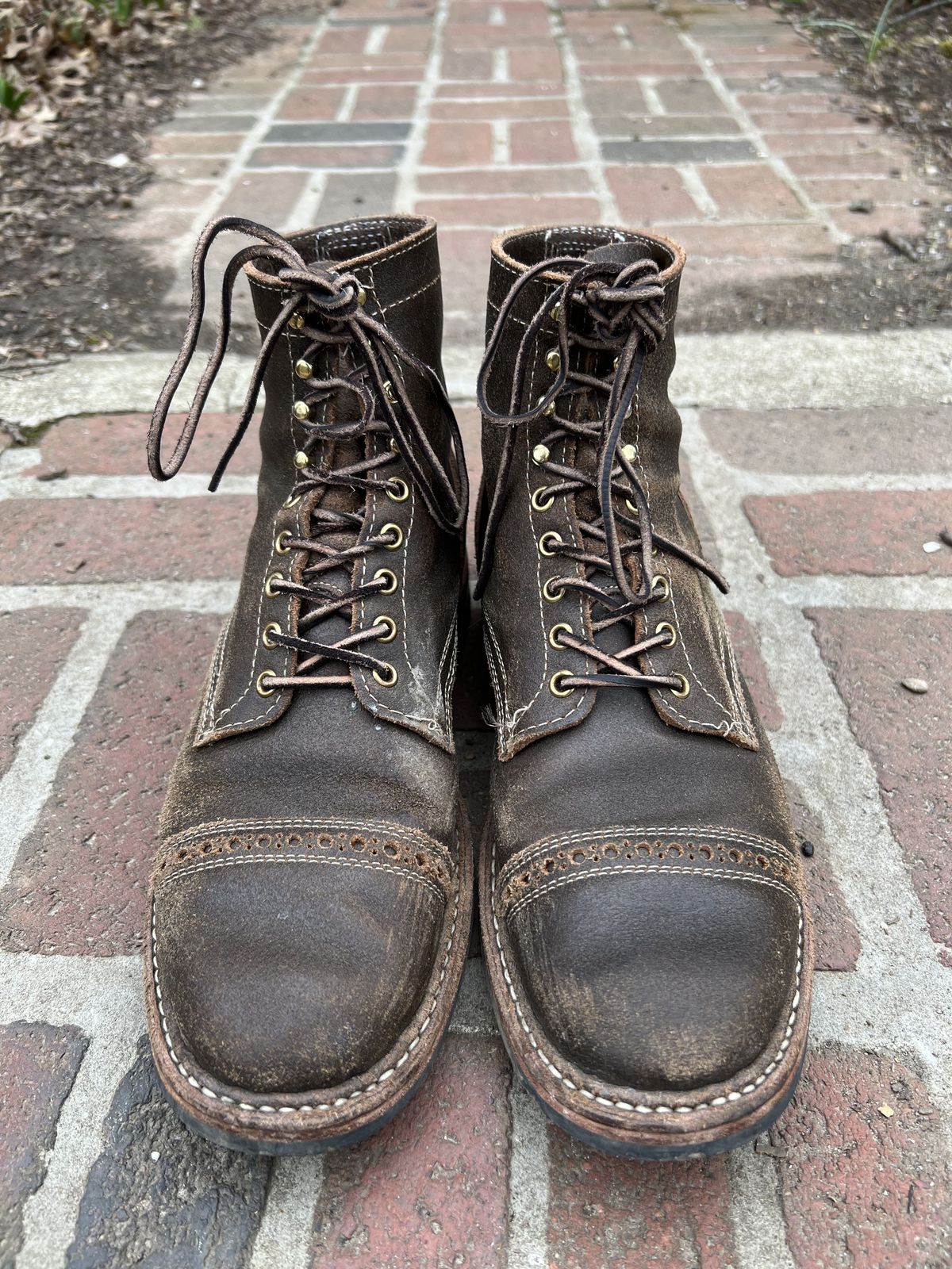 Photo by patinathunderdome on April 4, 2022 of the White's MP-M1TC in Horween Olive Waxed Flesh.