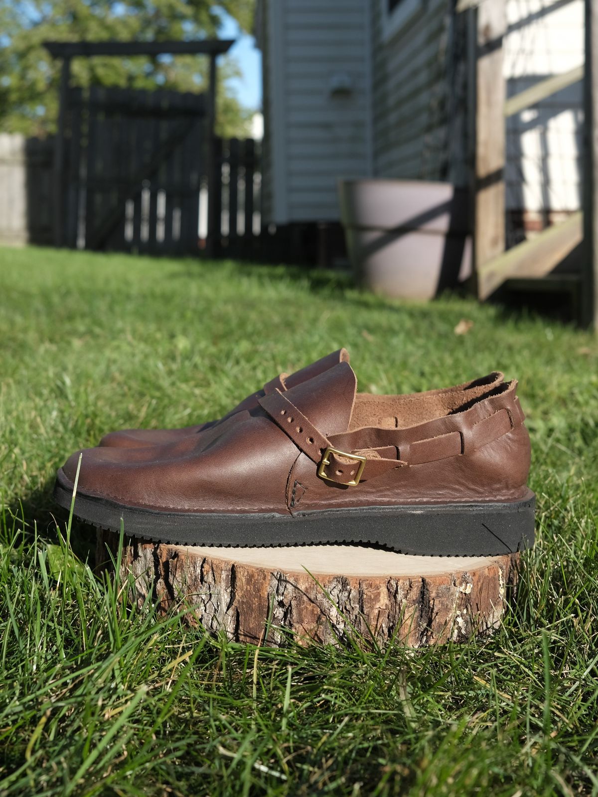 Photo by patinathunderdome on October 1, 2021 of the Aurora Shoe Co. Middle English in Horween Brown Chromexcel.