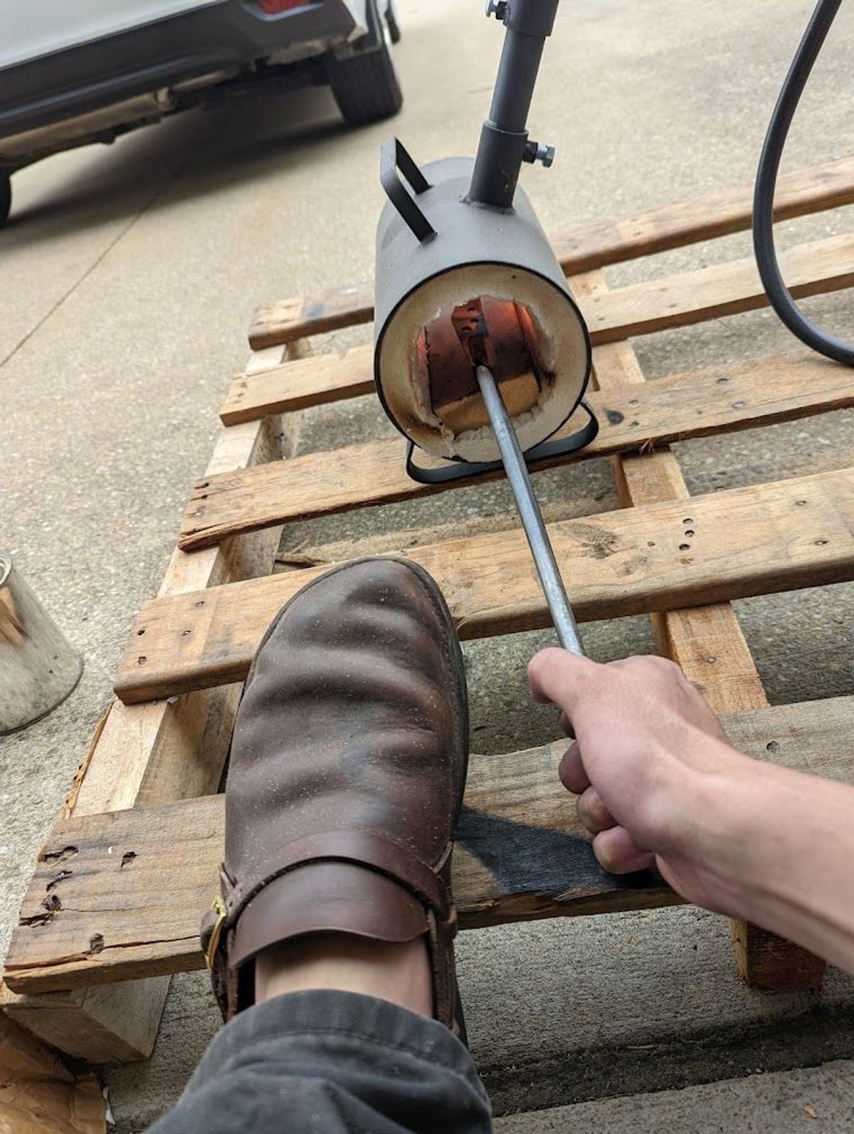 Photo by patinathunderdome on January 1, 2022 of the Aurora Shoe Co. Middle English in Horween Brown Chromexcel.