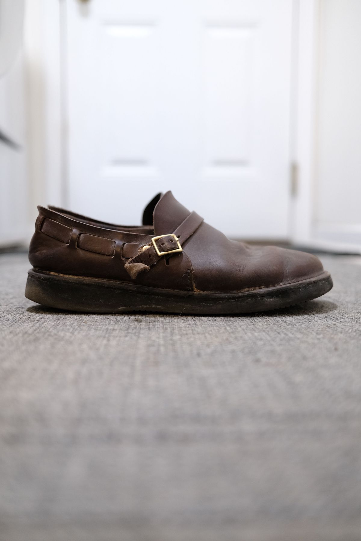 Photo by patinathunderdome on March 6, 2022 of the Aurora Shoe Co. Middle English in Horween Brown Chromexcel.