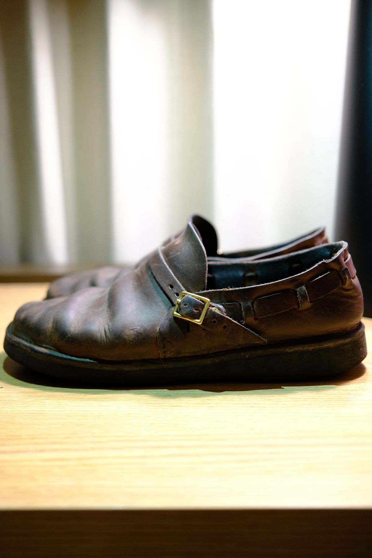 Photo by patinathunderdome on May 6, 2022 of the Aurora Shoe Co. Middle English in Horween Brown Chromexcel.