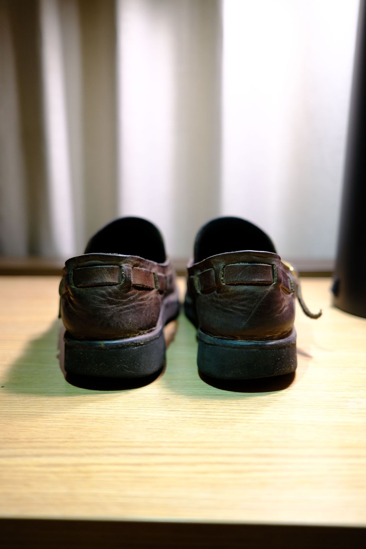 Photo by patinathunderdome on May 6, 2022 of the Aurora Shoe Co. Middle English in Horween Brown Chromexcel.