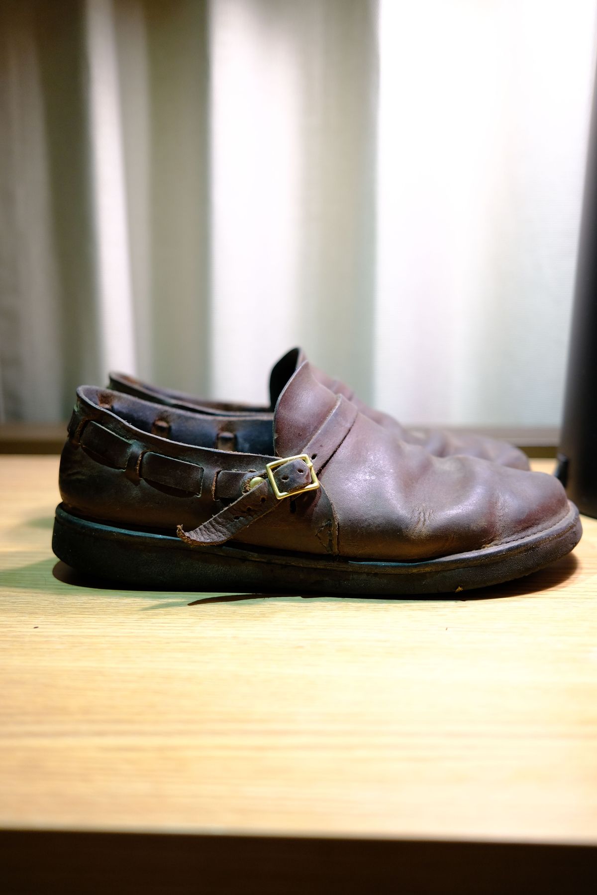 Photo by patinathunderdome on May 6, 2022 of the Aurora Shoe Co. Middle English in Horween Brown Chromexcel.