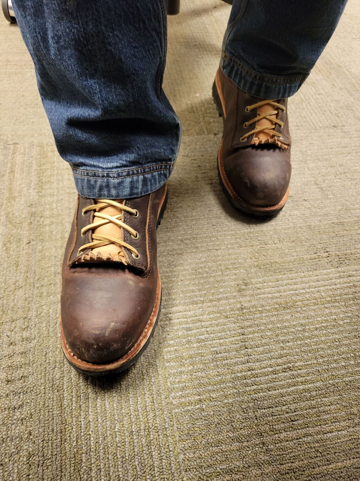 Photo by patinathunderdome on December 1, 2021 of the Irish Setter Mesabi in Brown Full Grain Waterproof.