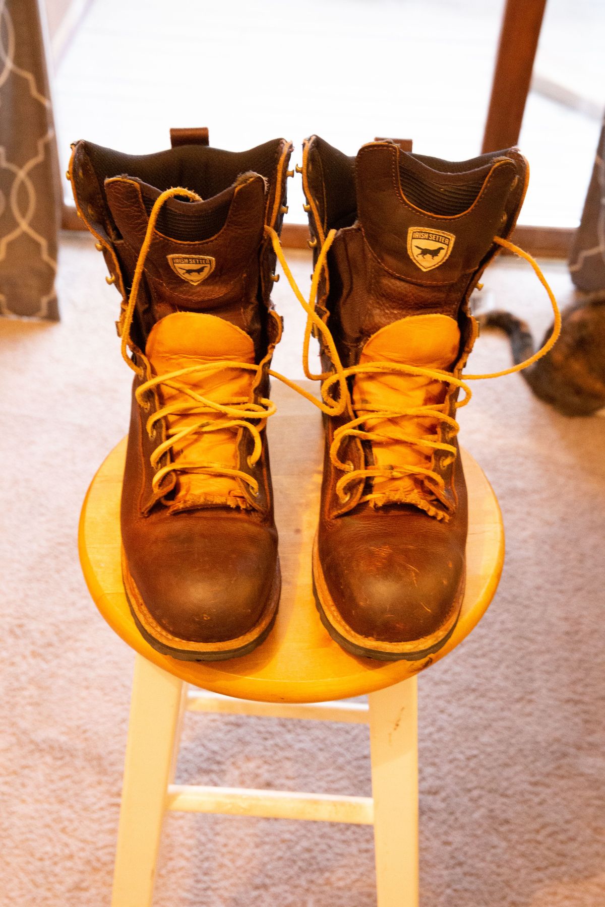 Photo by patinathunderdome on February 1, 2022 of the Irish Setter Mesabi in Brown Full Grain Waterproof.