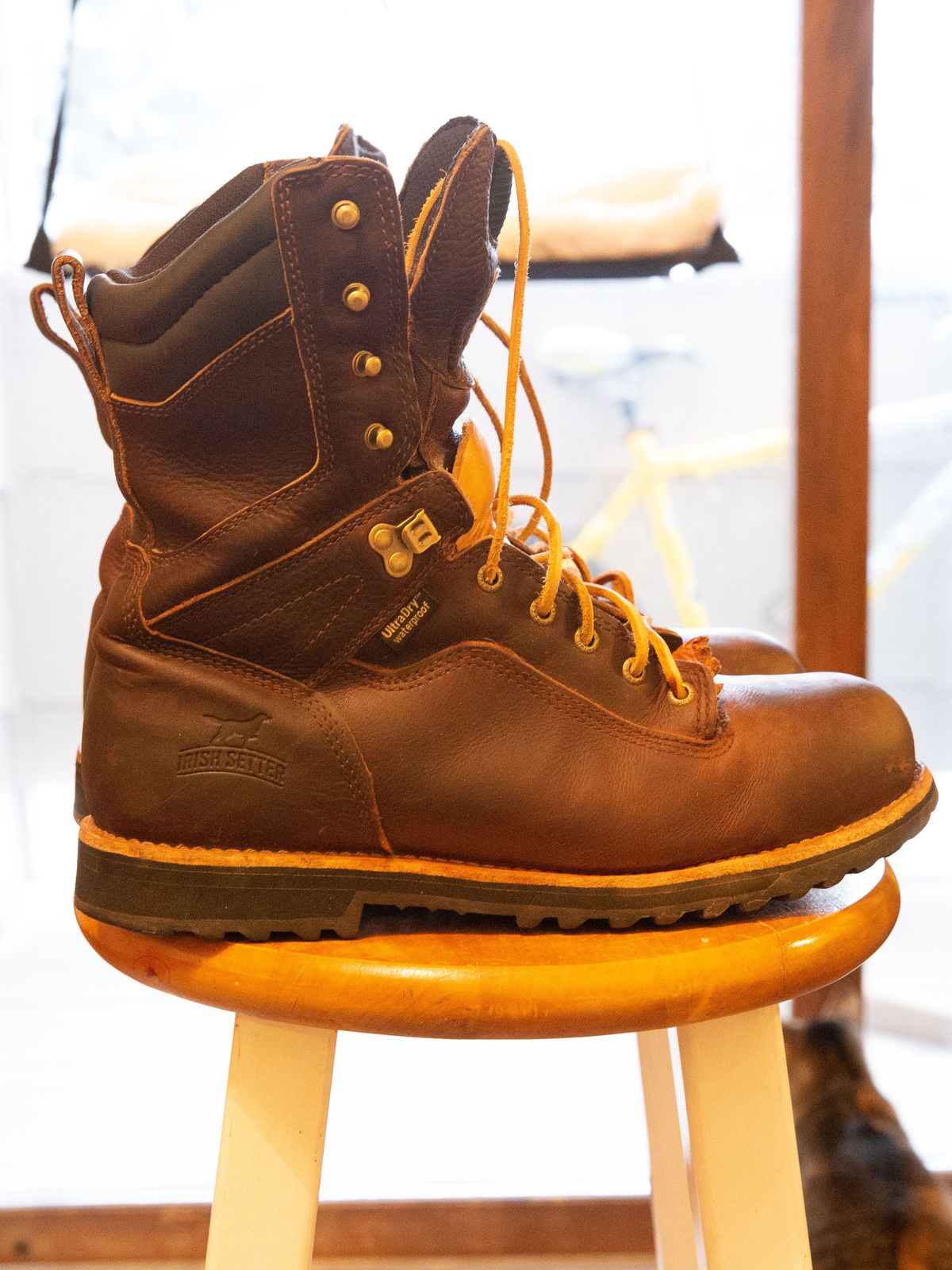 Photo by patinathunderdome on February 1, 2022 of the Irish Setter Mesabi in Brown Full Grain Waterproof.